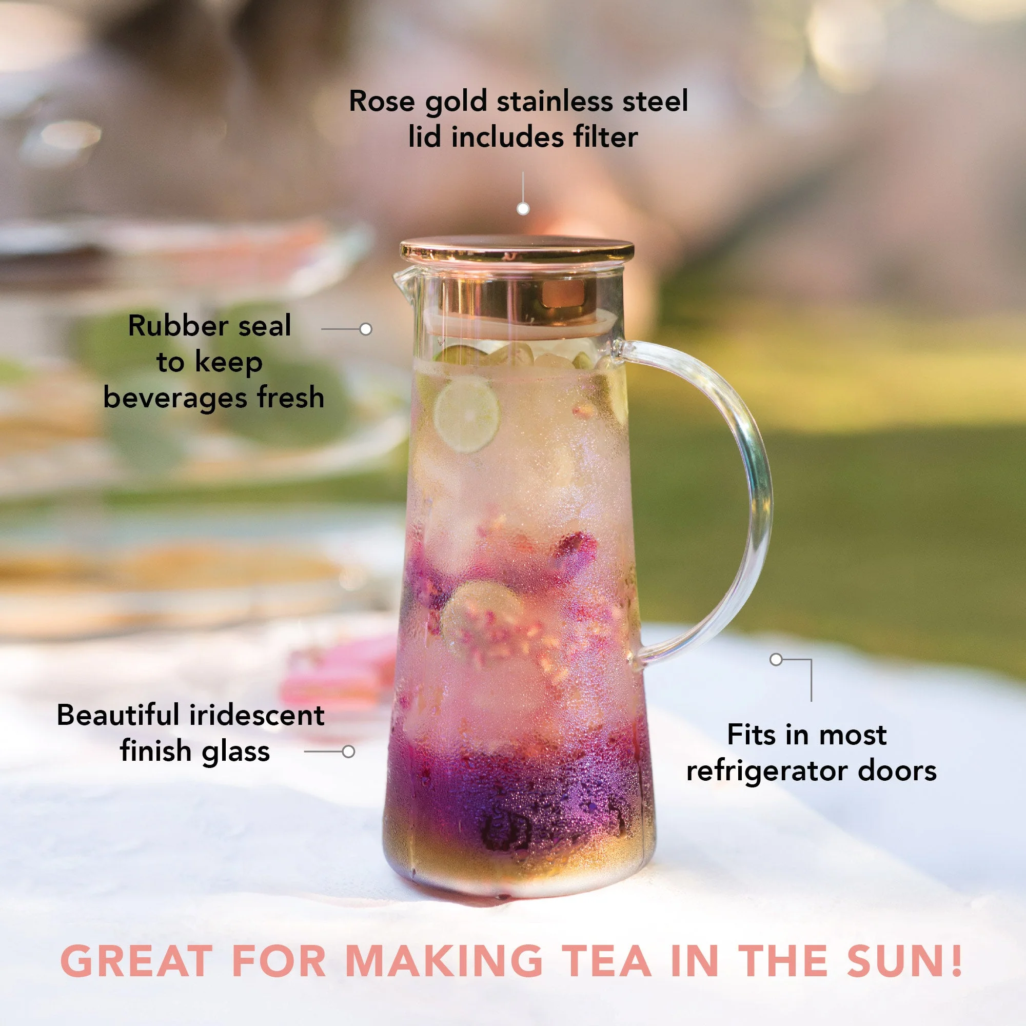 Charlie Iridescent Glass Iced Tea Carafe - Image 5