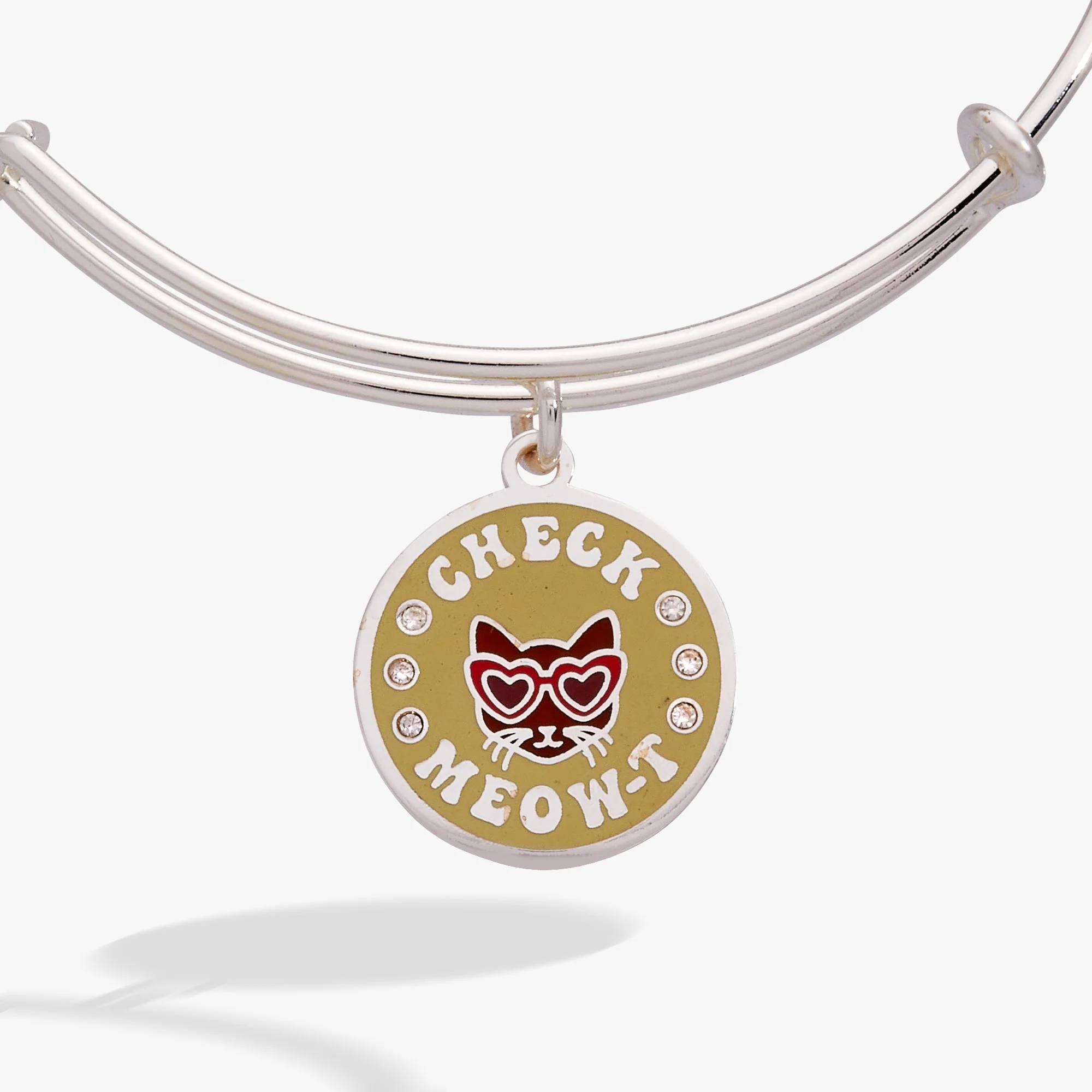 'Check Meow-T' Cat Charm Bangle - Image 3