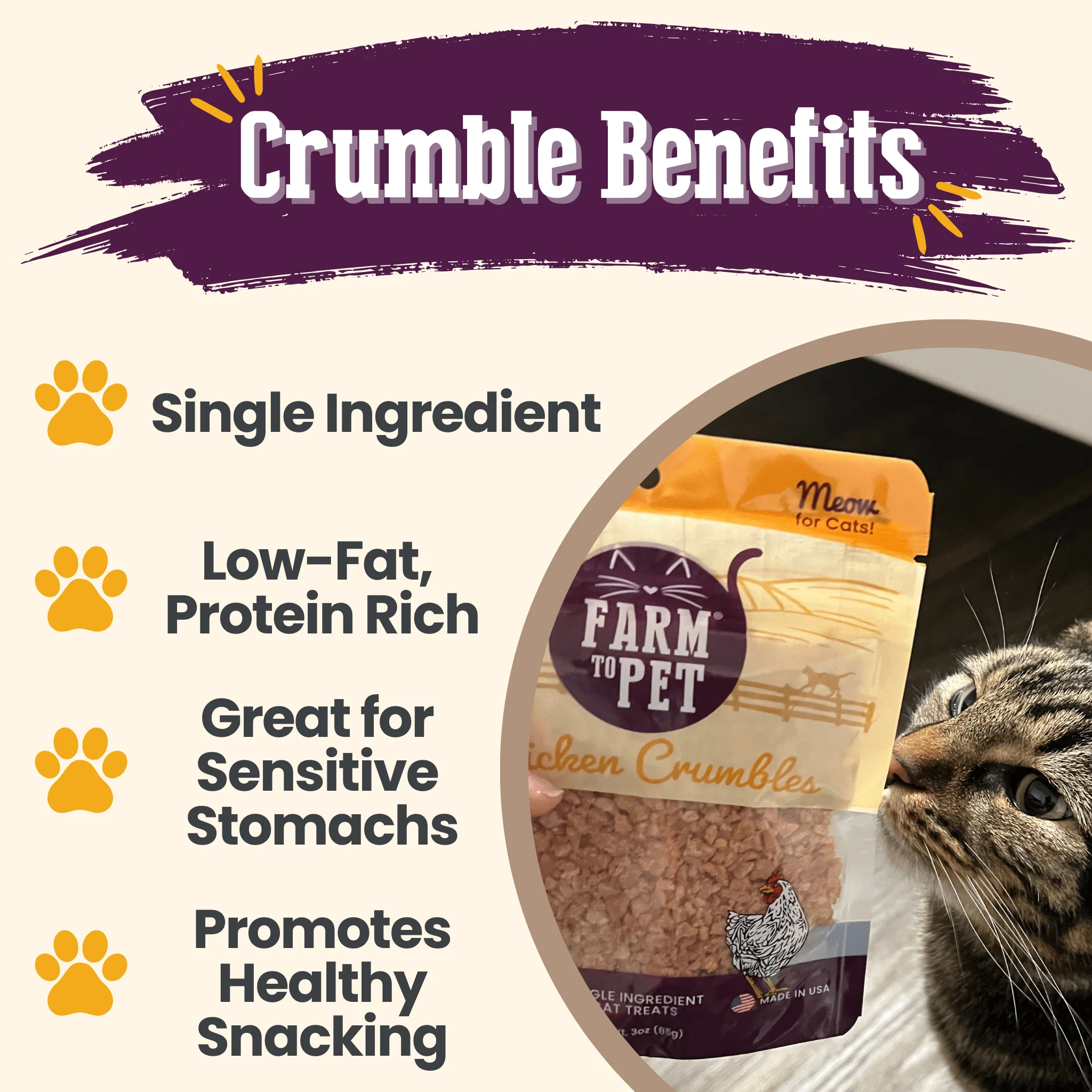 Chicken Crumbles Cat Treats | Single-Ingredient Treats for Cats - Image 5