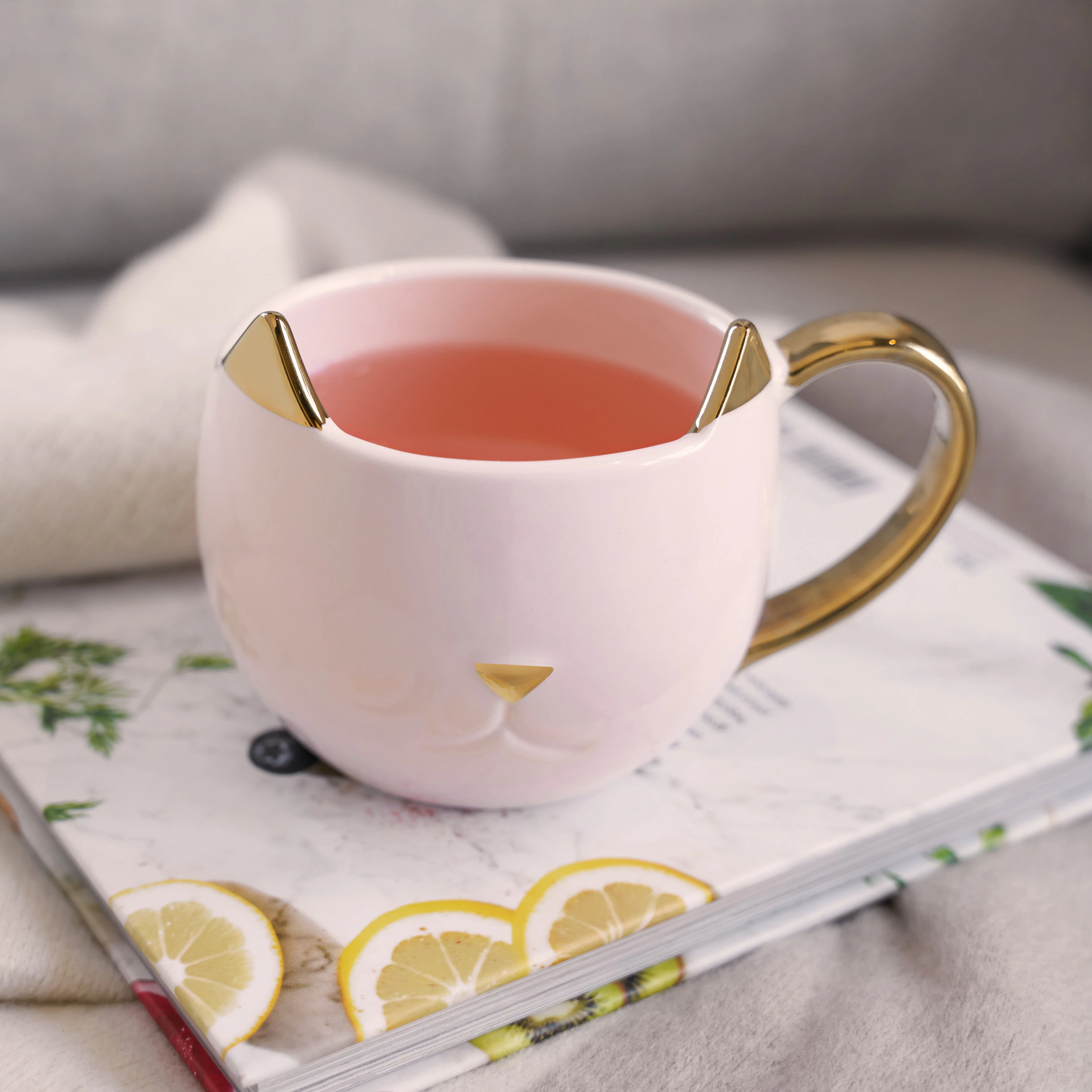 Chloe Pink Cat Mug - Image 2