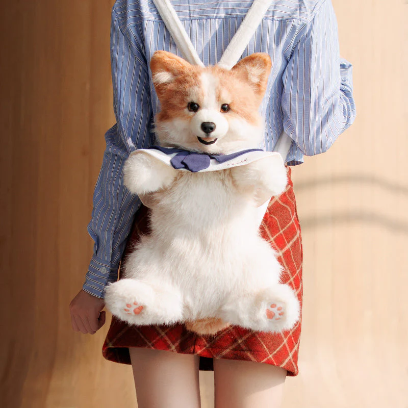 Corgi Backpack – Cute Dog Plush Bag for Kids & Pet Fans