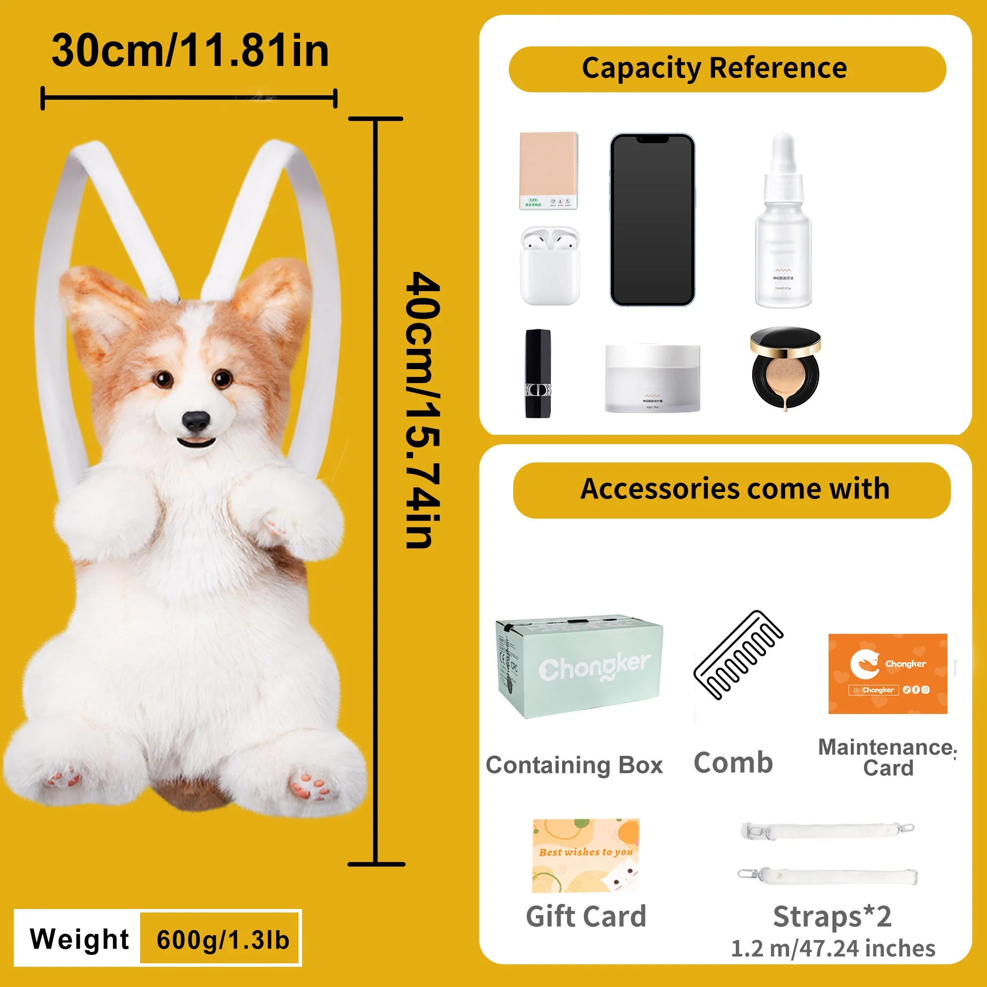 Corgi Backpack – Cute Dog Plush Bag for Kids & Pet Fans - Image 4