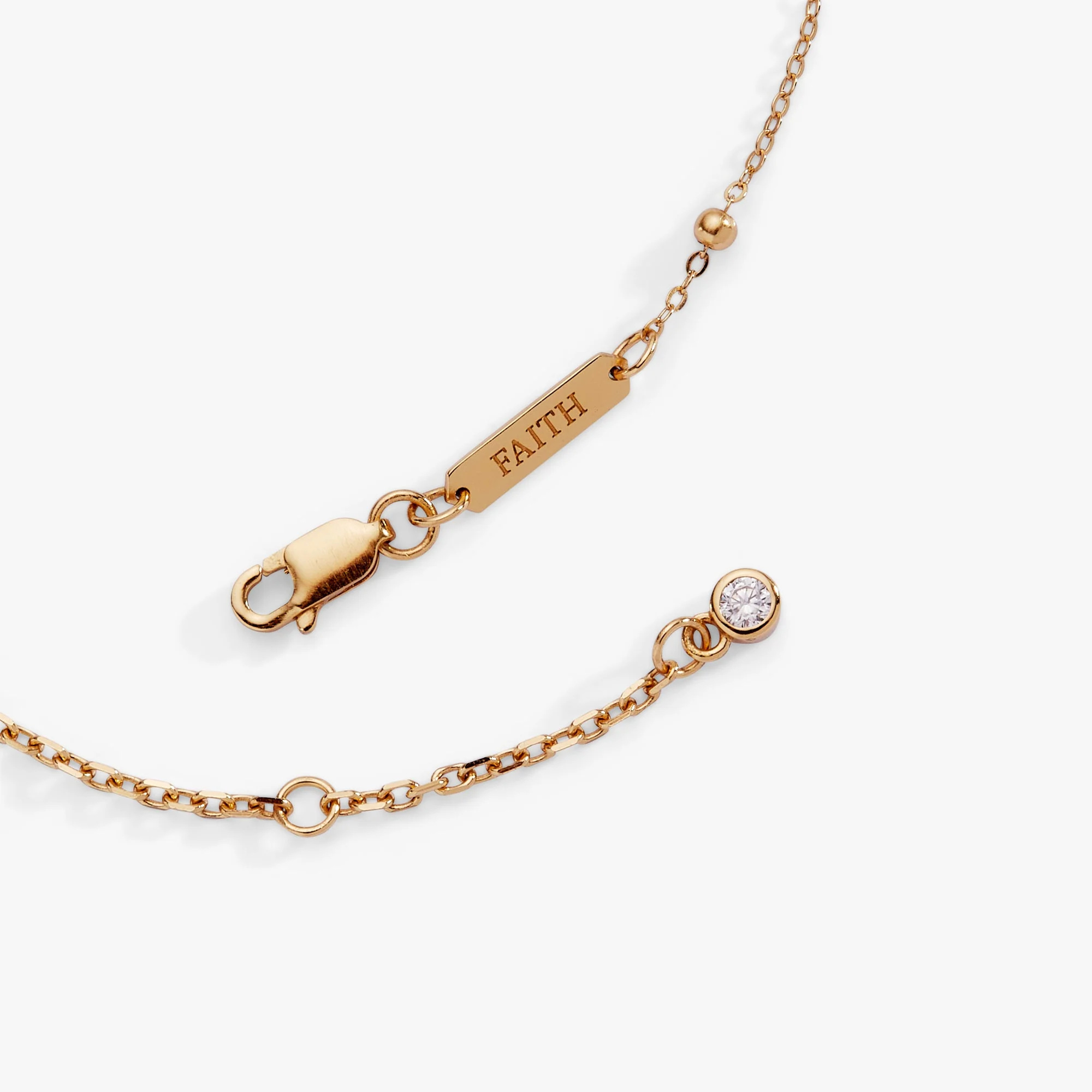 Cross Delicate Pave Crystal Beaded Strand Bracelet - Image 3