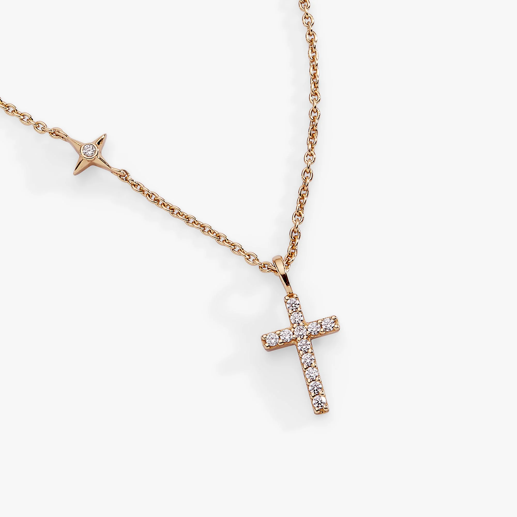 Cross Delicate Pave Crystal Pendant Necklace - Image 3