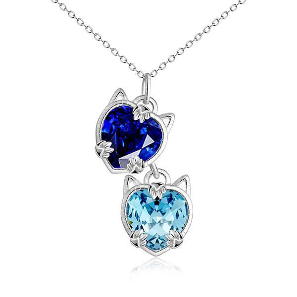 Crystal Cat Charm Necklace | Cat Necklace - Image 4