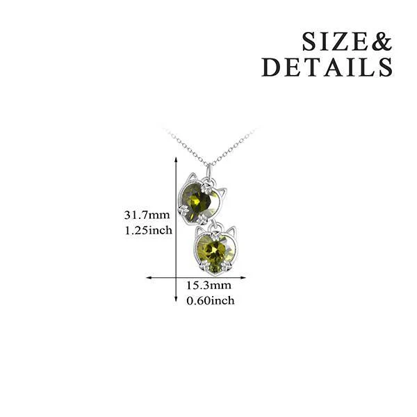 Crystal Cat Charm Necklace | Cat Necklace - Image 7