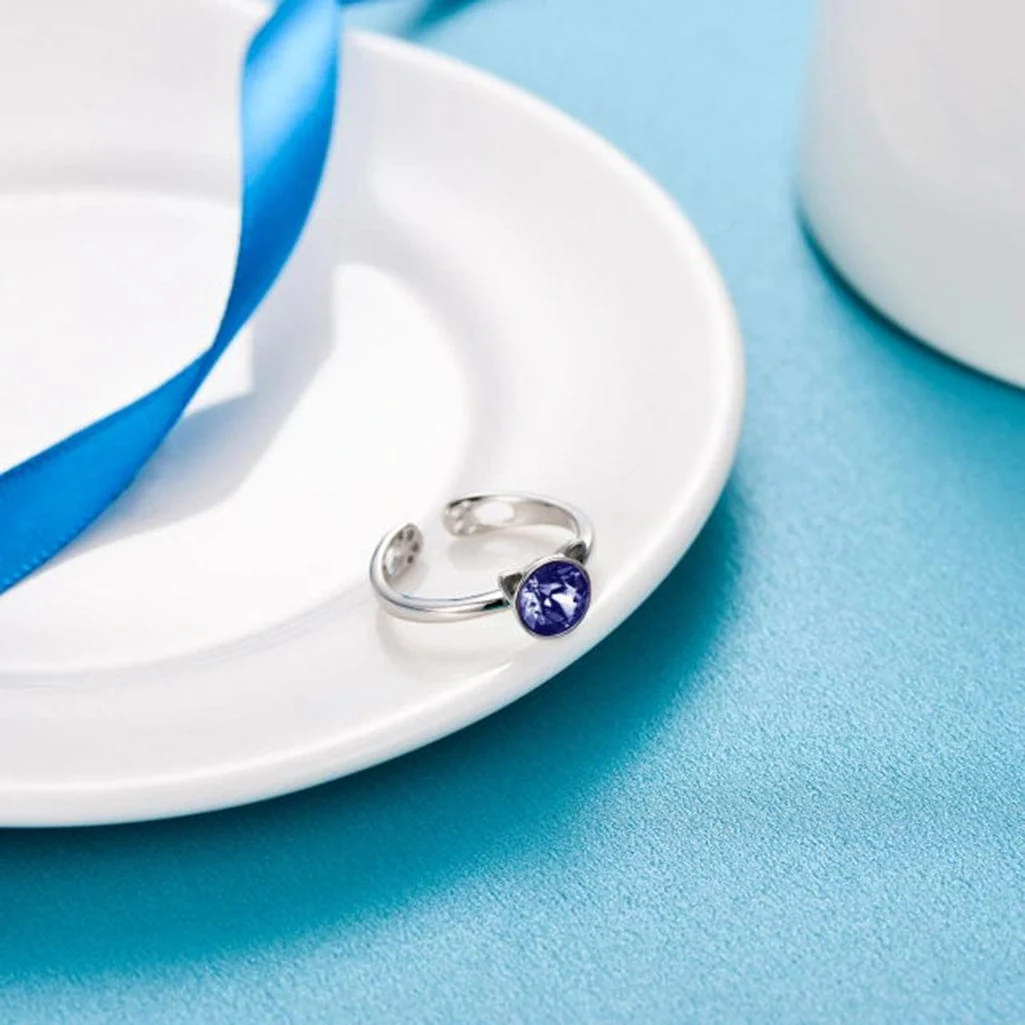 Crystal Cat Sterling Silver Ring - Image 6