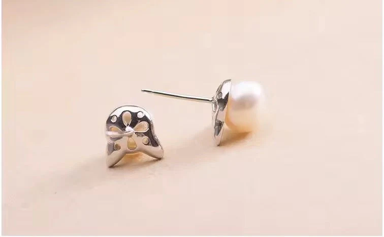 Dainty Pearl Earrings with Cat Ears - Image 4