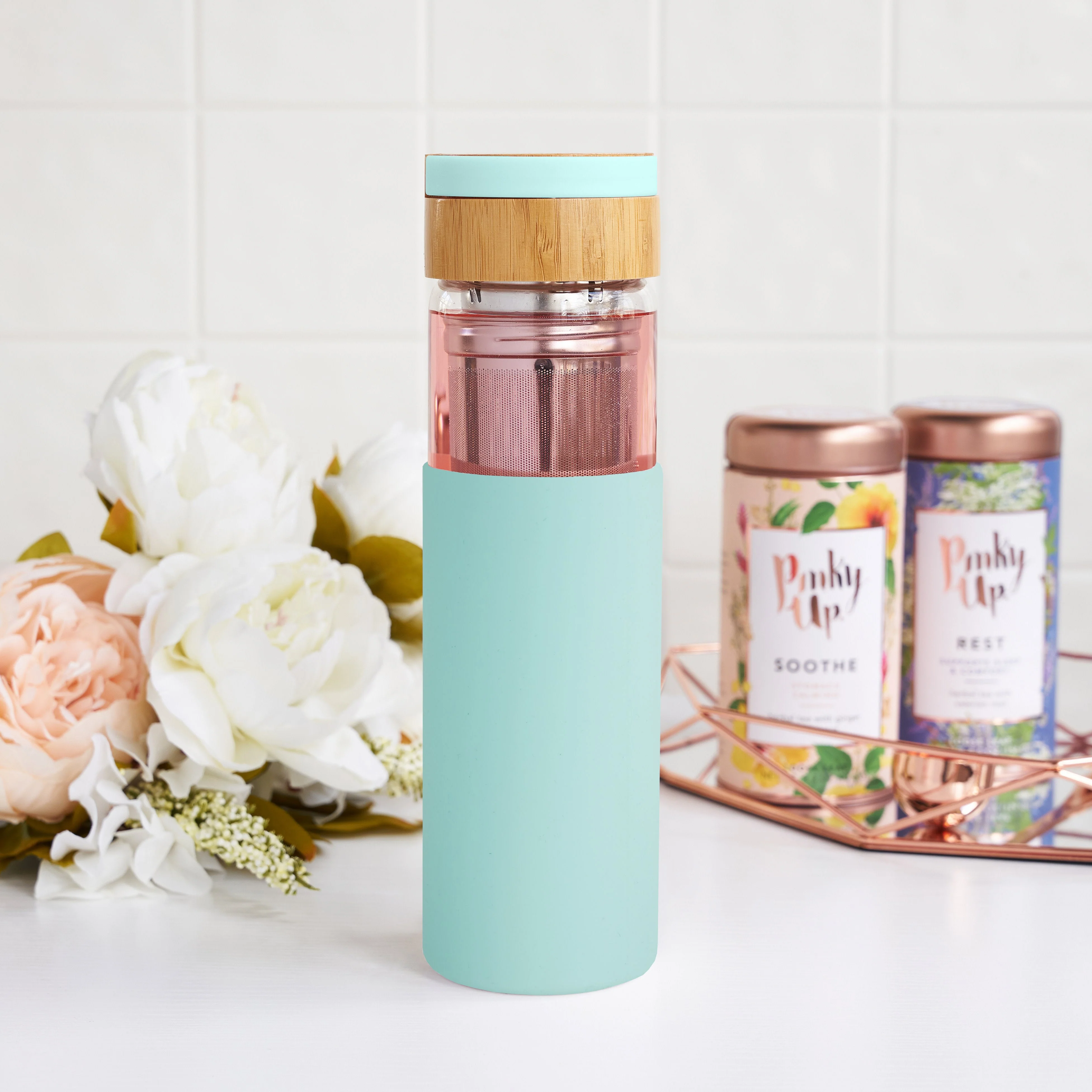 Dana Glass Travel Mug in Turquoise - Image 2