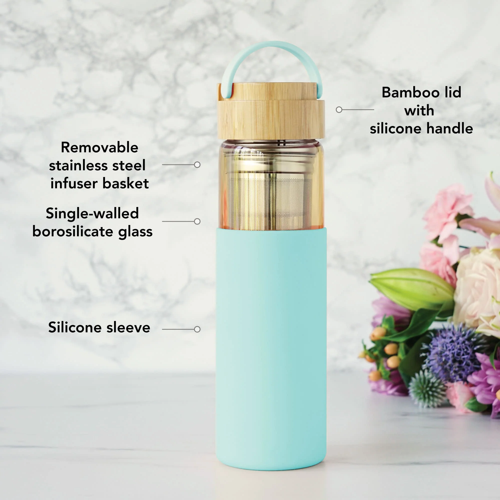 Dana Glass Travel Mug in Turquoise - Image 5