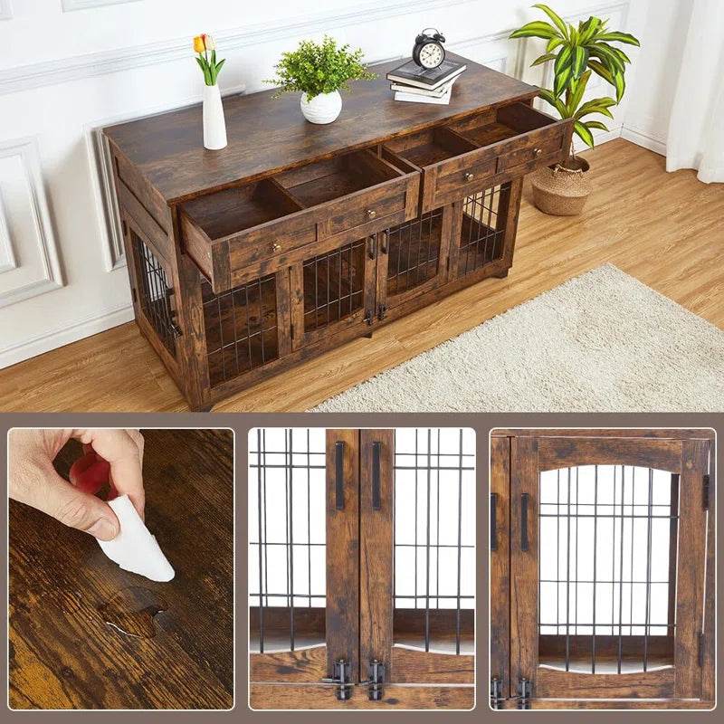 Dog Crate Furniture with Openable Partition - Image 11
