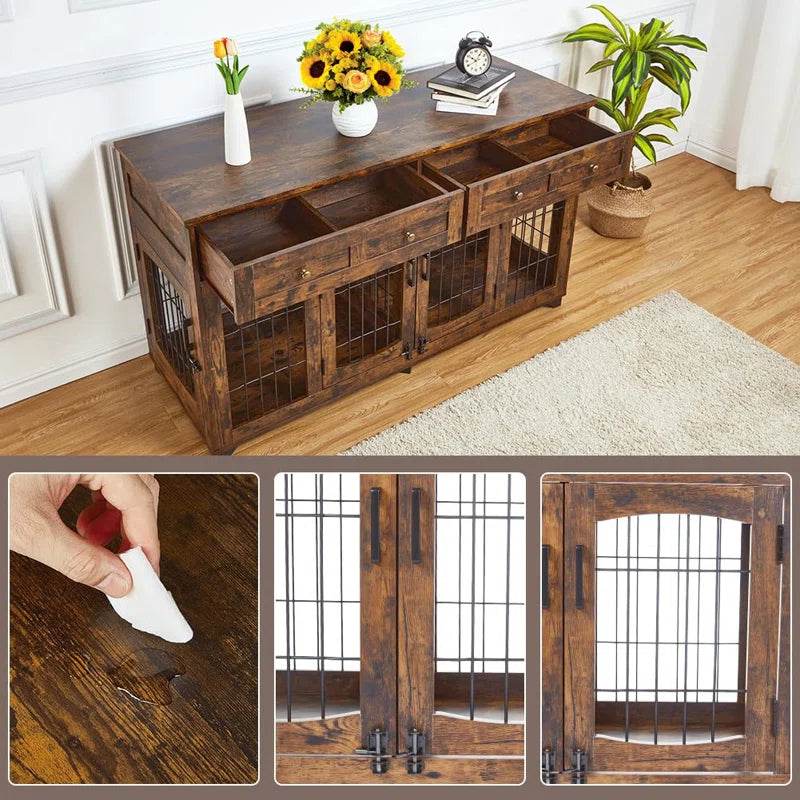 Dog Crate Furniture with Openable Partition - Image 14