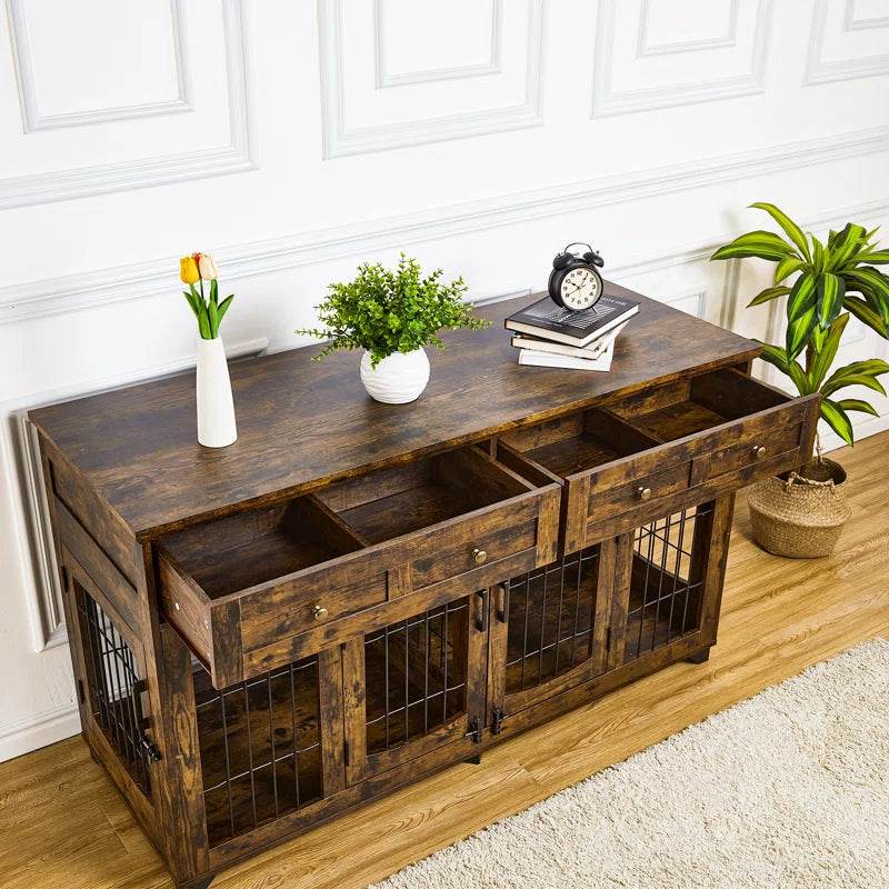 Dog Crate Furniture with Openable Partition - Image 8