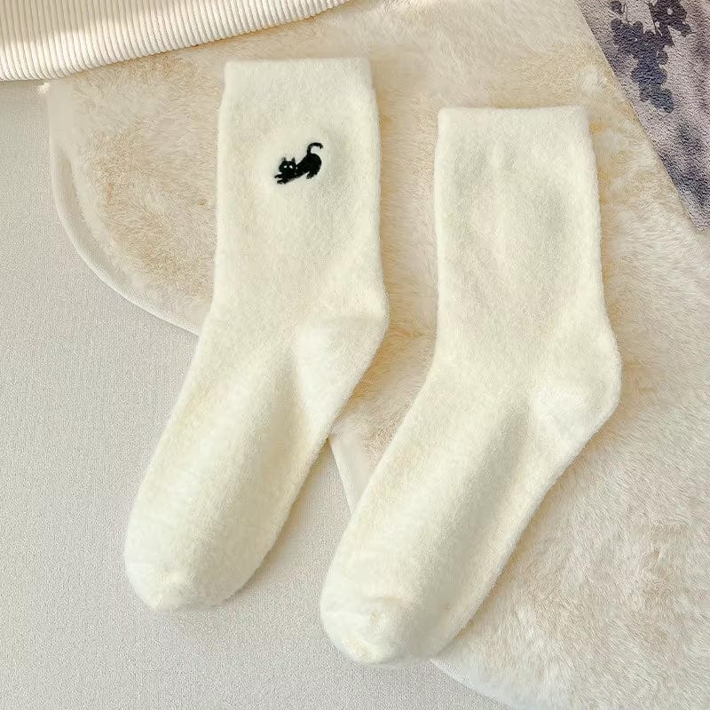 Embroidered Black Cat Socks - Image 2