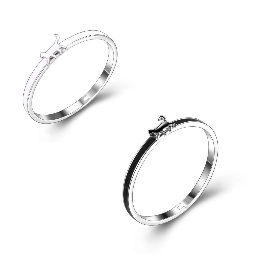 Enamel Cat Bangle | Cat Bracelet - Image 2