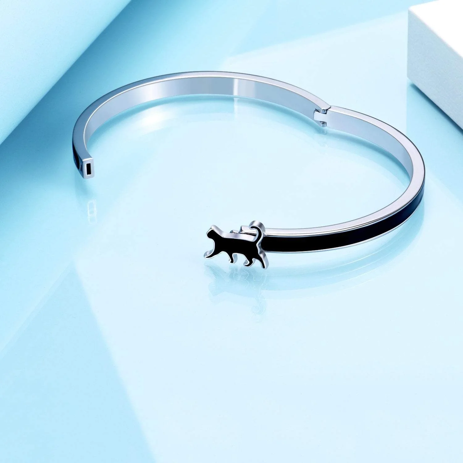 Enamel Cat Bangle | Cat Bracelet - Image 5