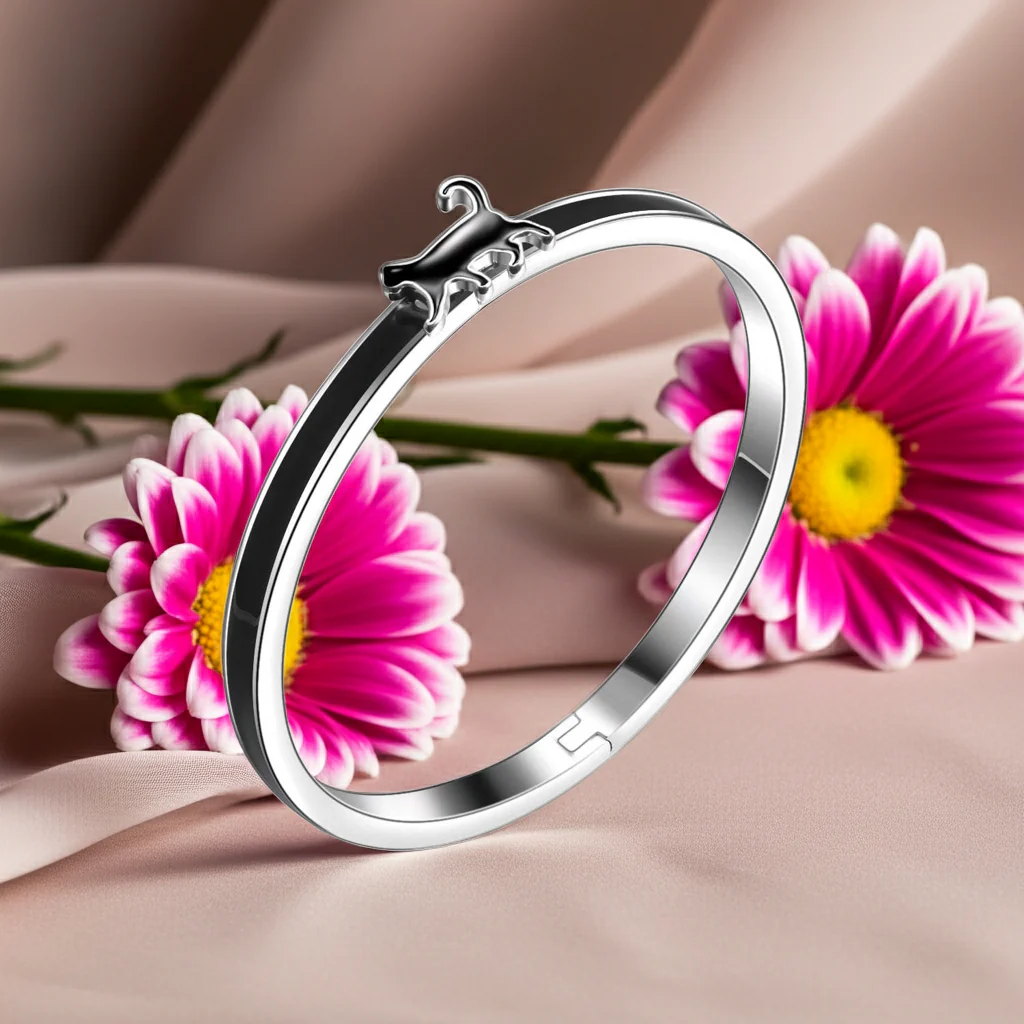 Enamel Cat Bangle | Cat Bracelet - Image 9