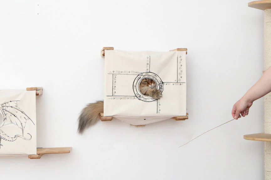Enclosed Cat Bed - Cat Wall Cubby - Image 6
