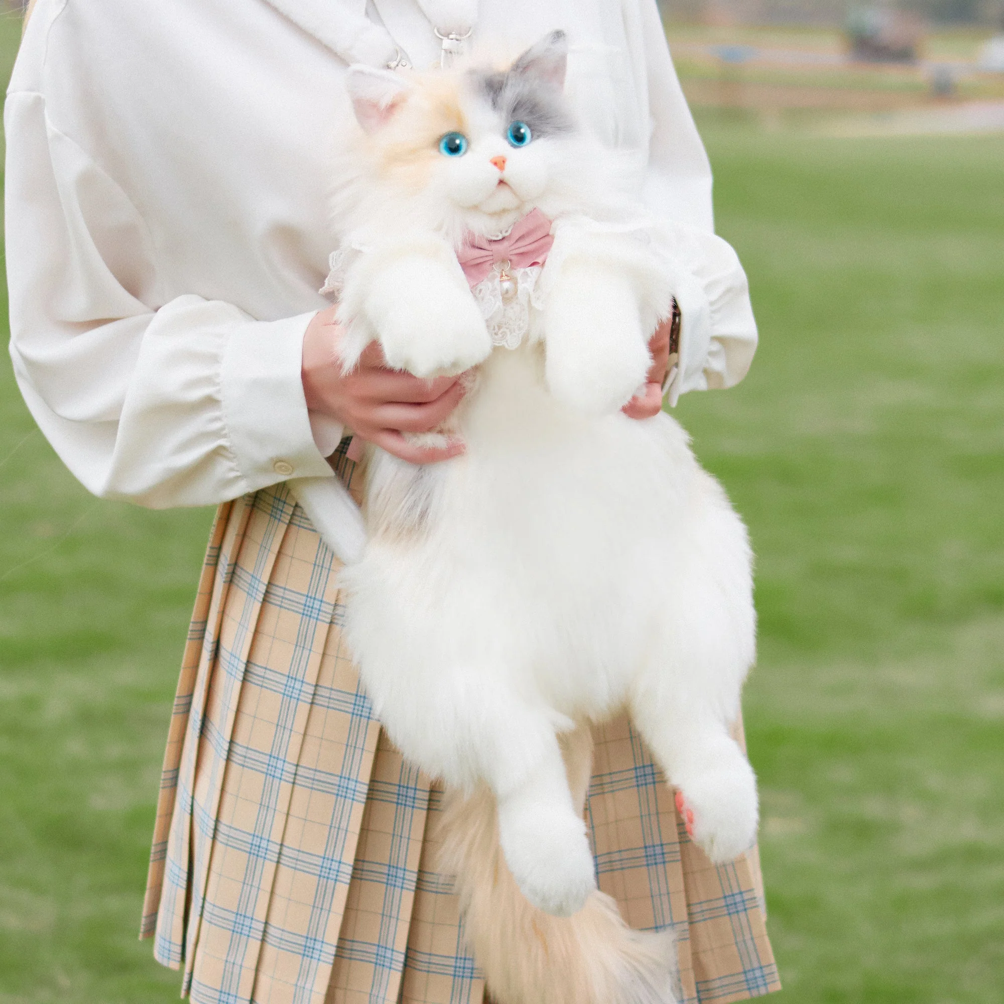 Fairy Light Calico Cat Backpack –Handmade Glowing Plush Gift - Image 4