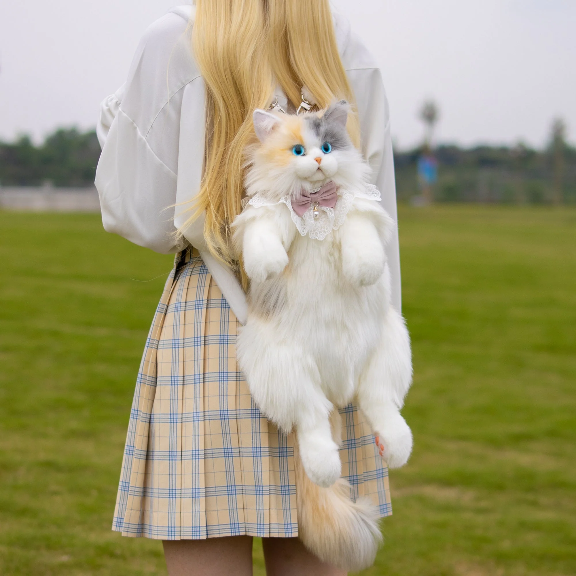 Fairy Light Calico Cat Backpack –Handmade Glowing Plush Gift - Image 5