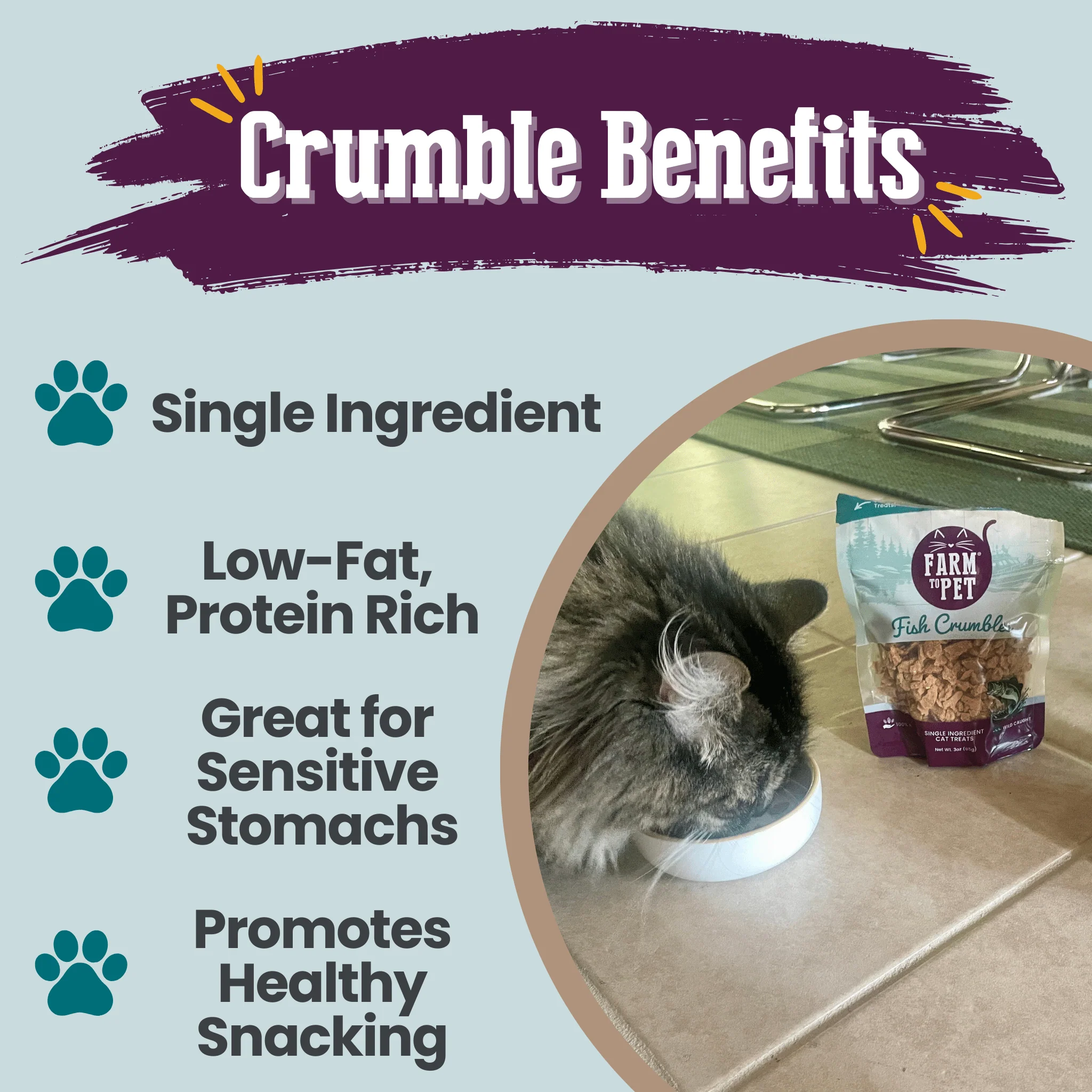 Fish Crumbles for Cats | All-Natural Fish Cat Treats - Image 5