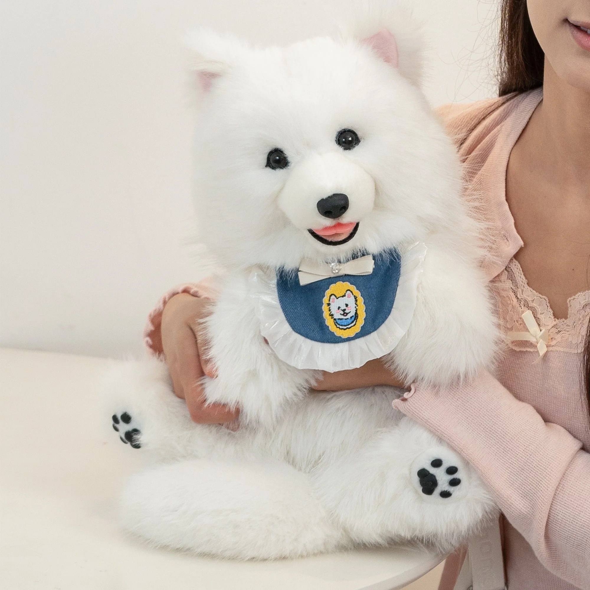 Fluffy Samoyed Backpack - Realistic White Cloud Cozy - Image 3