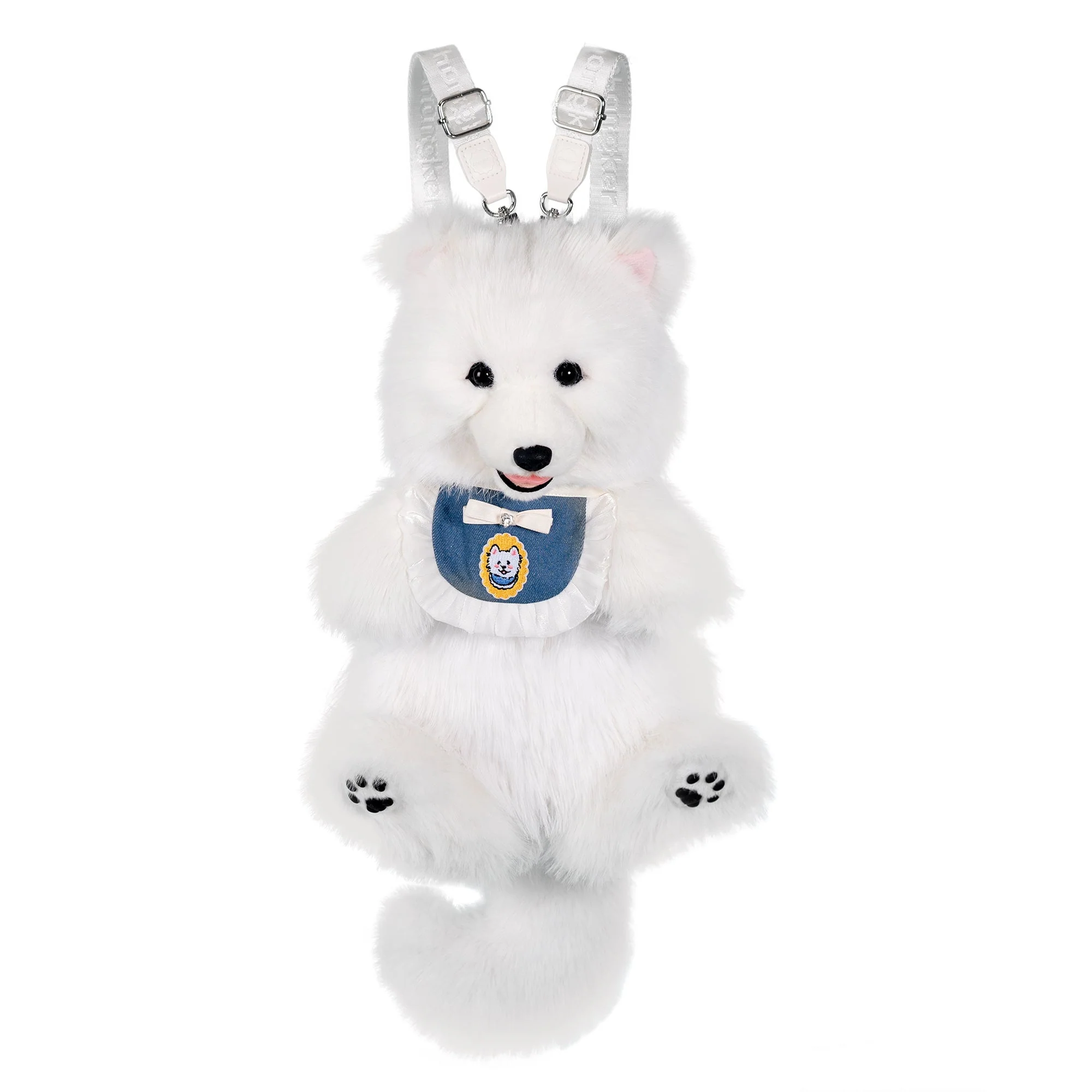 Fluffy Samoyed Backpack - Realistic White Cloud Cozy - Image 5