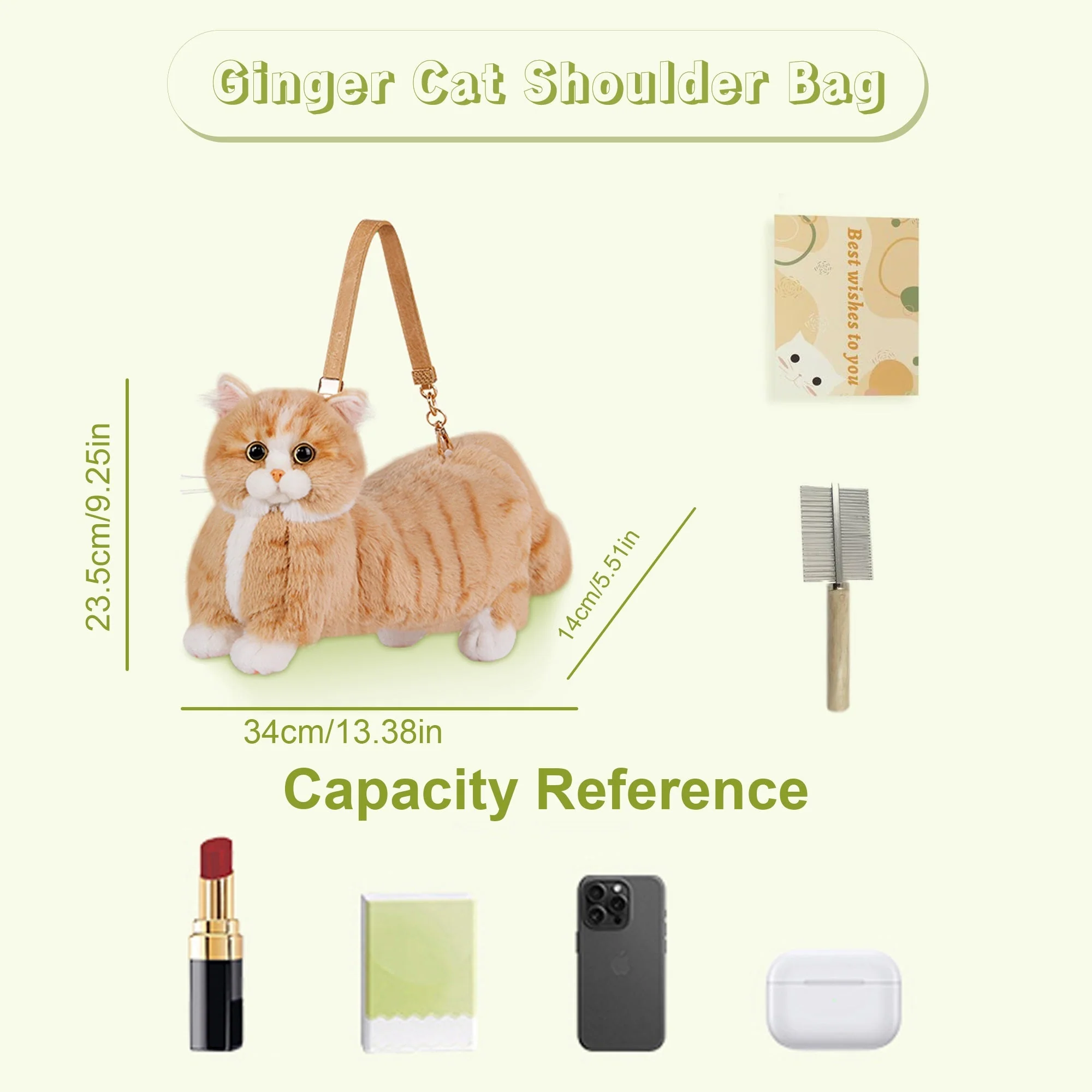 Ginger Cat Bag – Plush Shoulder Bag for Cat Lovers - Image 2