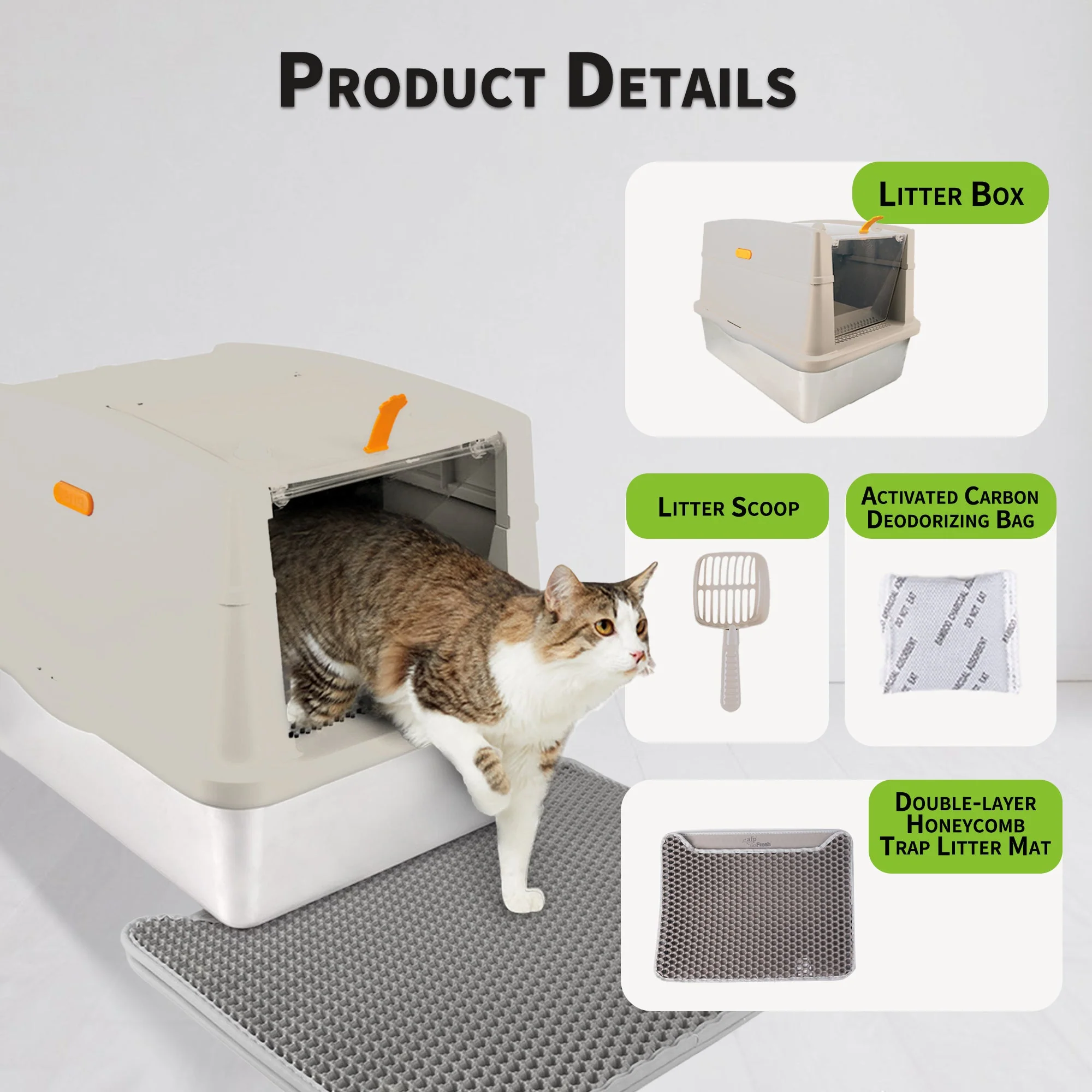 Go Fresh - Cat Litter Box Hooded Stainless Steel Base - Image 13