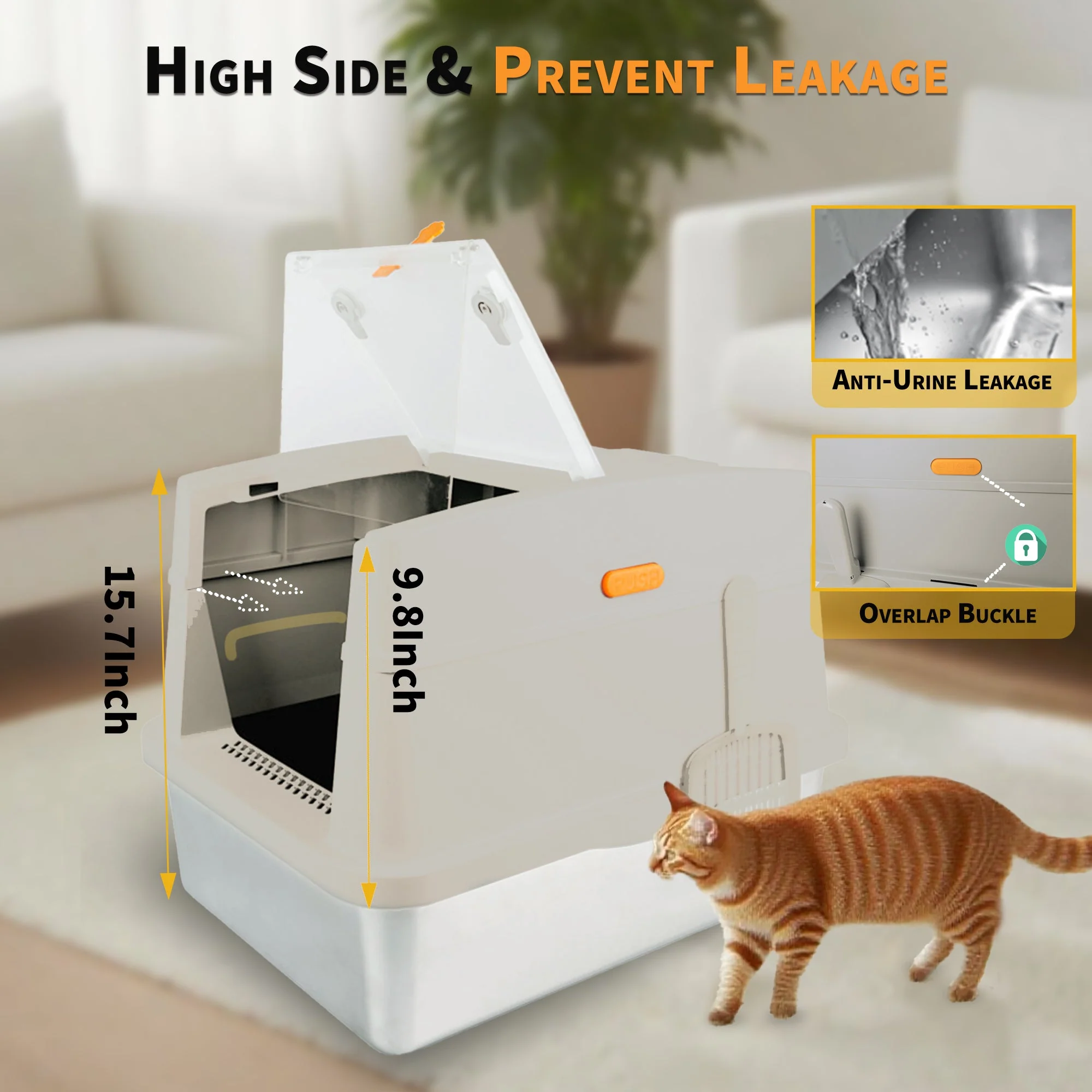 Go Fresh - Cat Litter Box Hooded Stainless Steel Base - Image 15