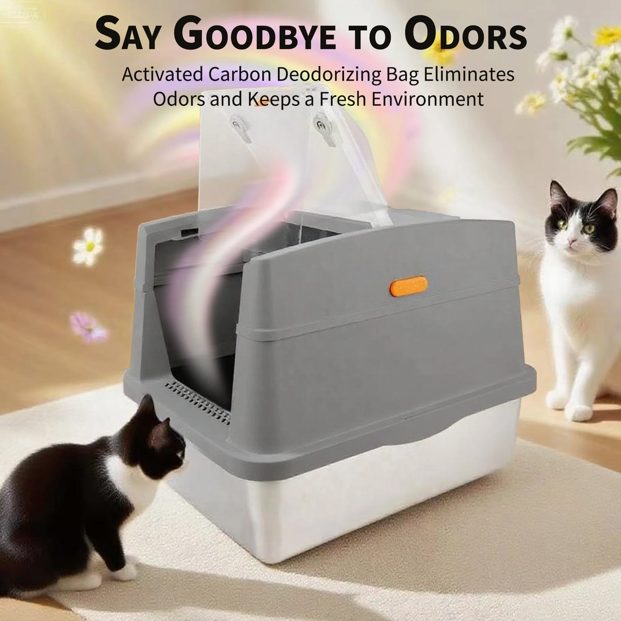 Go Fresh - Cat Litter Box Hooded Stainless Steel Base - Image 4