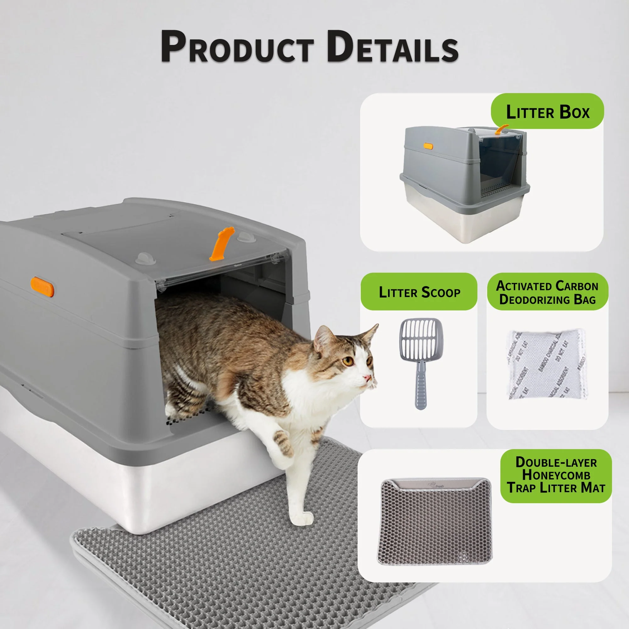 Go Fresh - Cat Litter Box Hooded Stainless Steel Base - Image 6