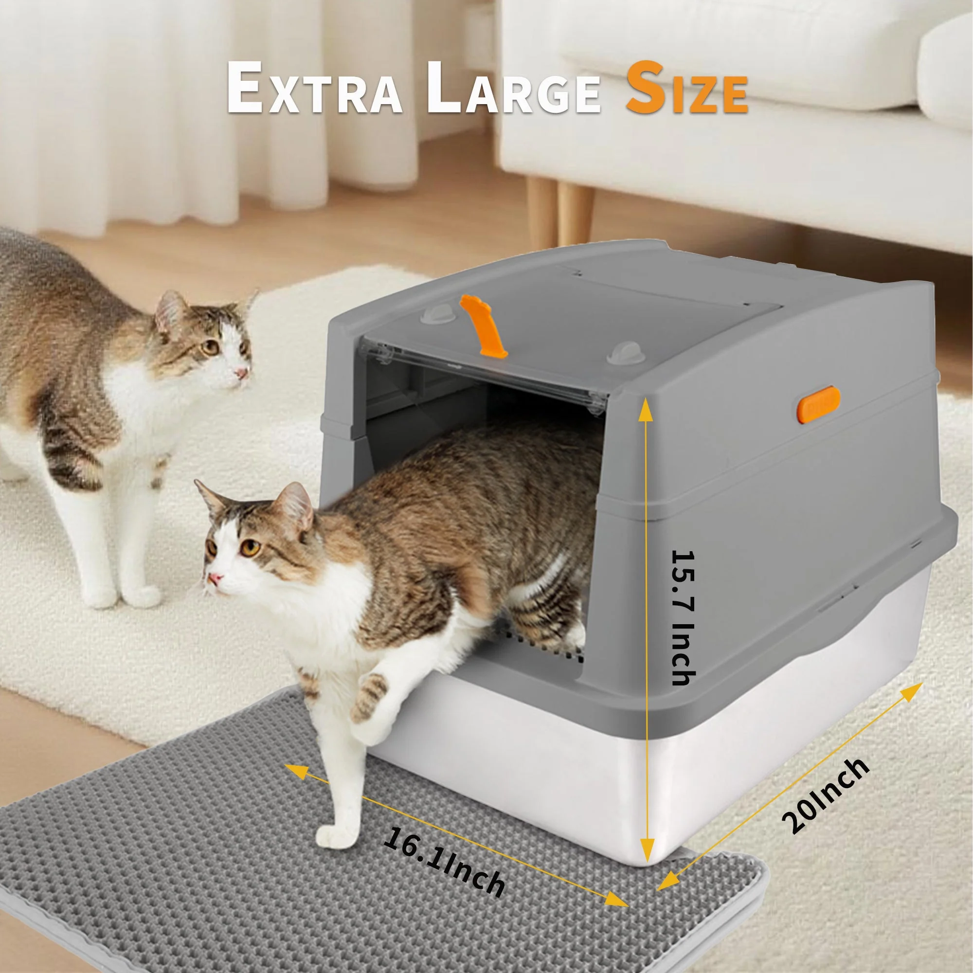 Go Fresh - Cat Litter Box Hooded Stainless Steel Base - Image 8