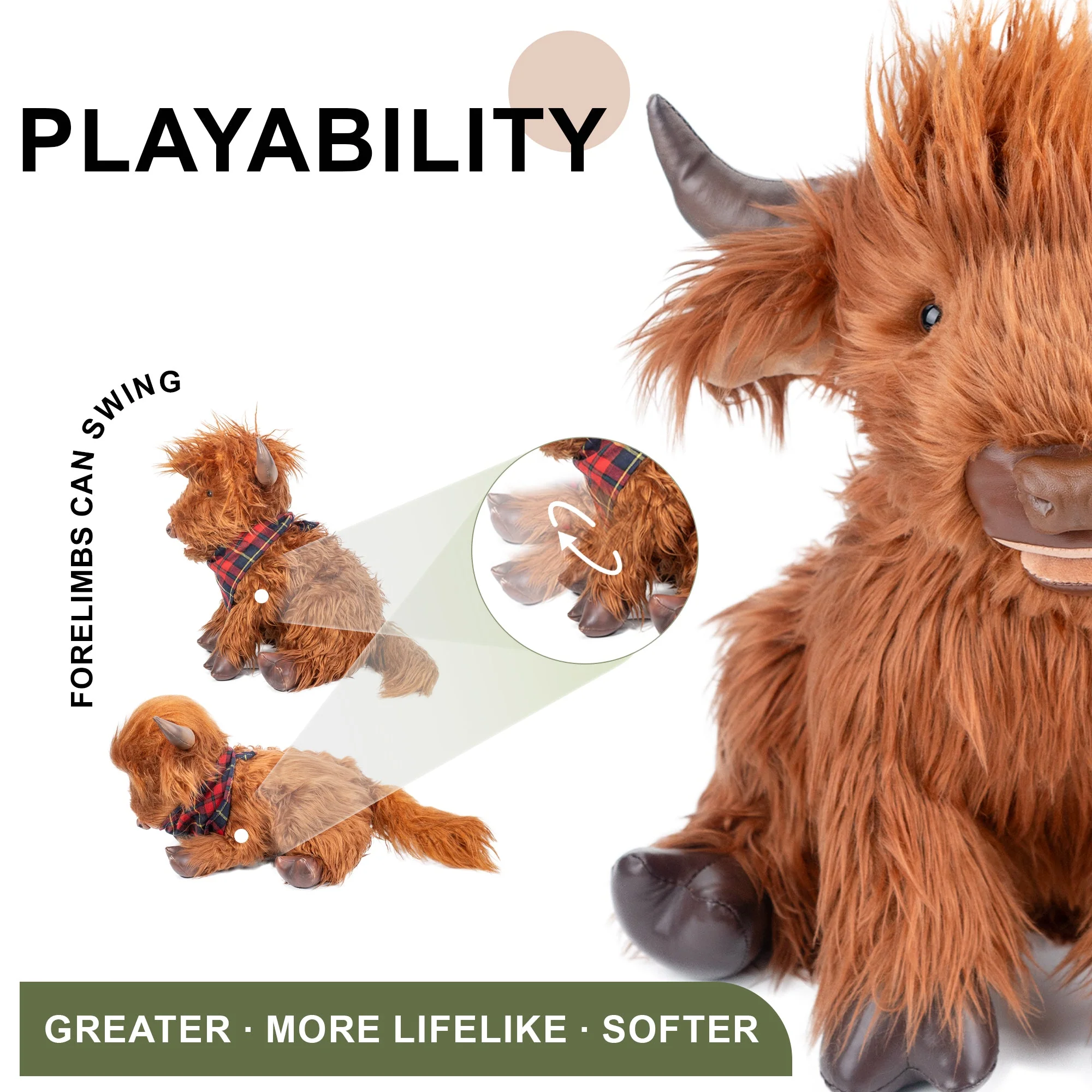 Highland Cow Plush – Weighted Toy for Kids & Adults - Image 6