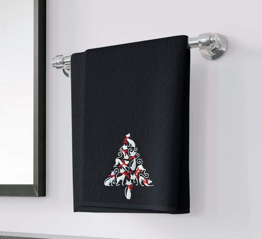 Holiday Cat Tree Hand Towel - Image 2