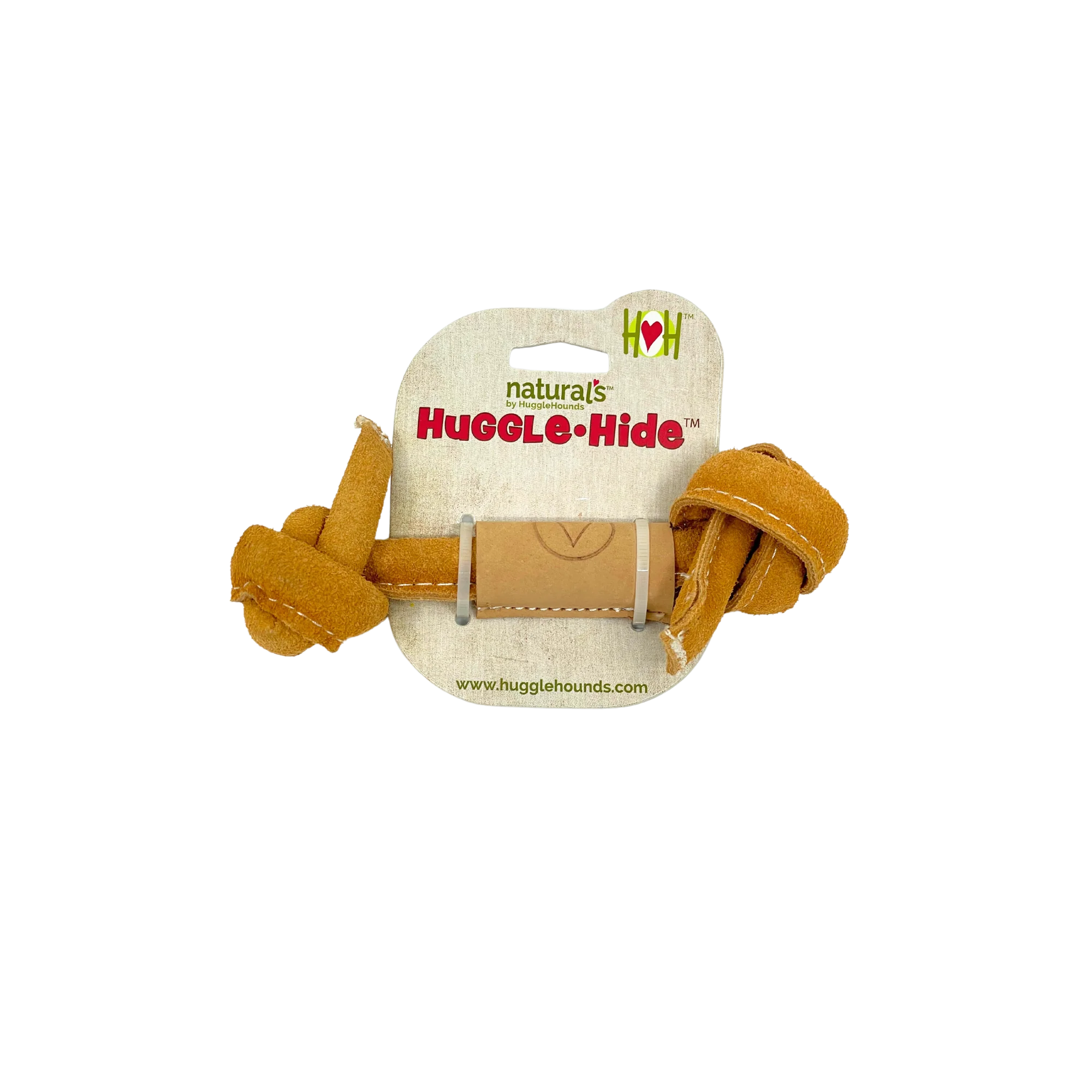 Huggle-Hide® Natural Leather Bone Dog Toy, 3 Pack - Image 2
