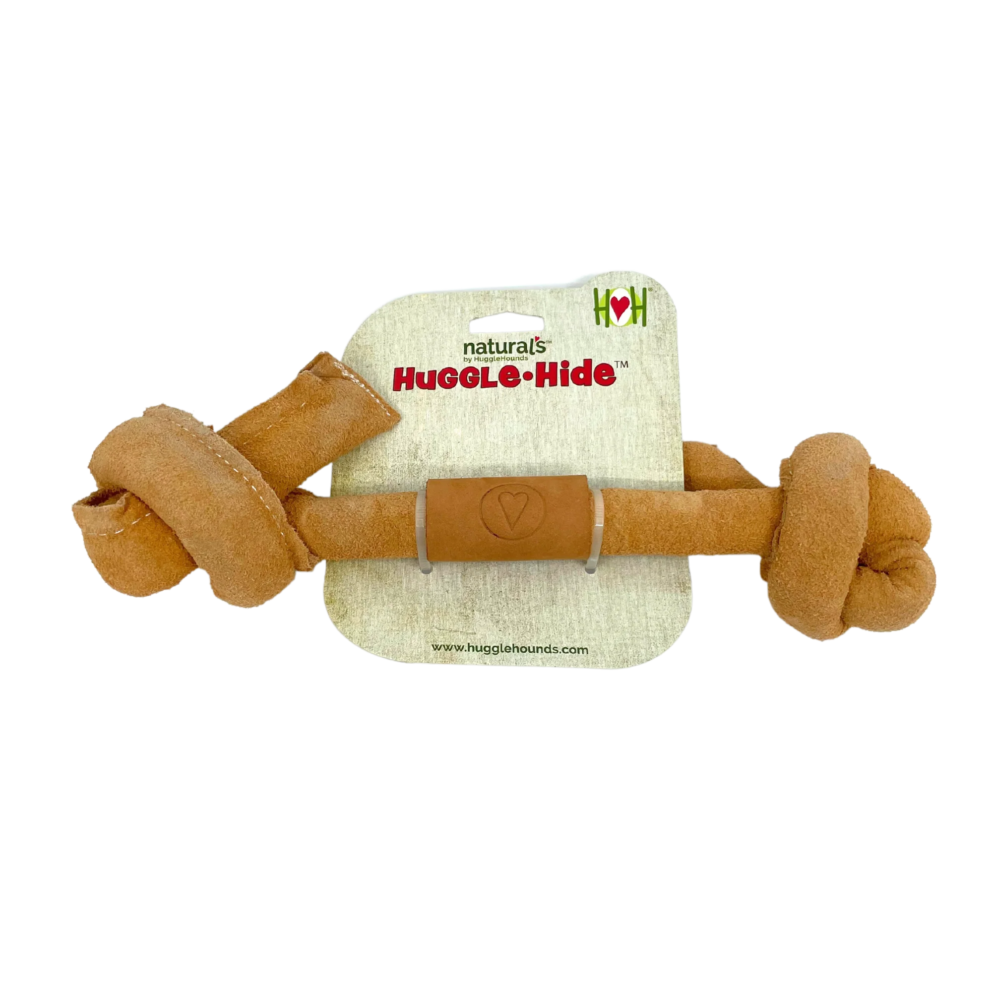 Huggle-Hide® Natural Leather Bone Dog Toy, 3 Pack - Image 4