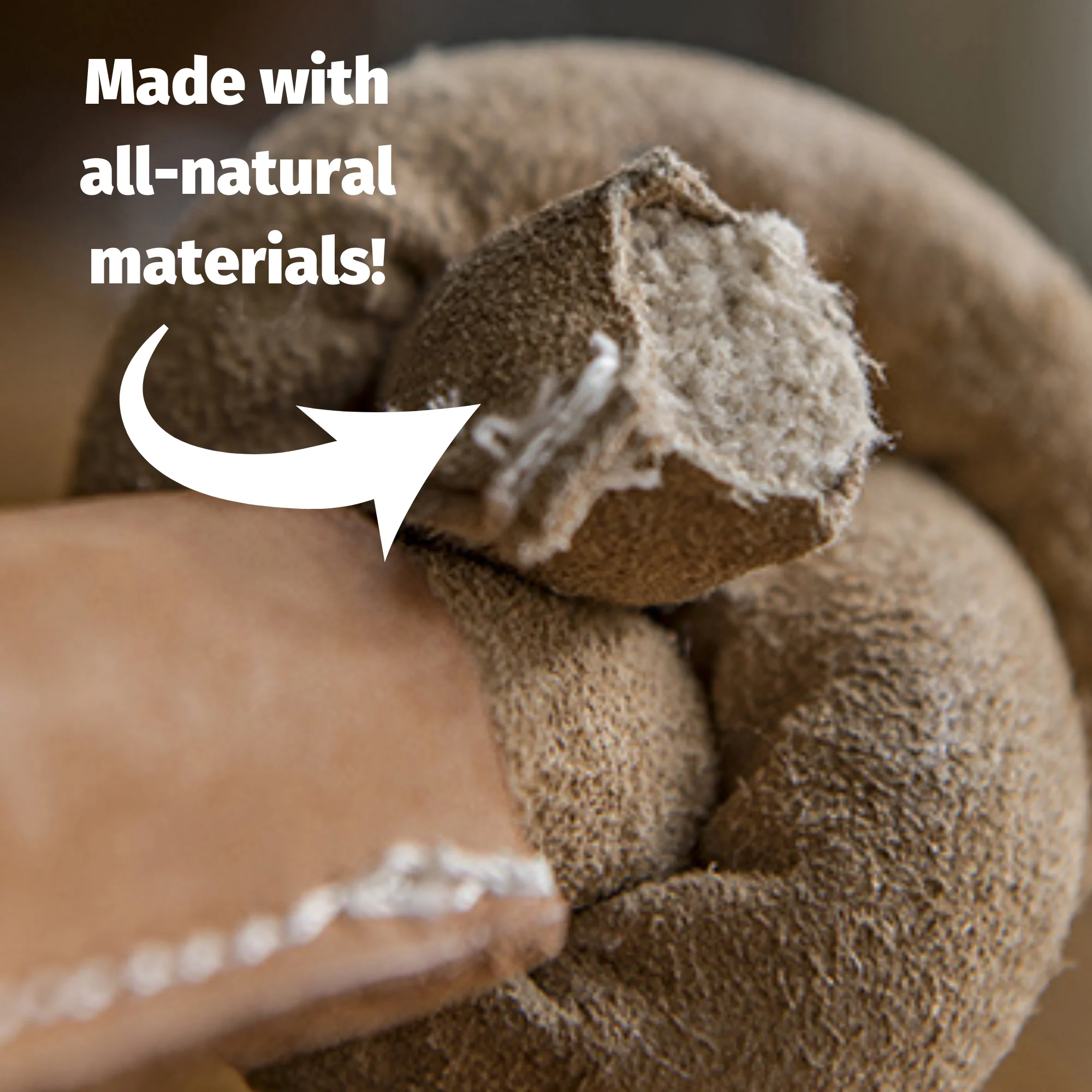 Huggle-Hide® Natural Leather Bone Dog Toy, 3 Pack - Image 7