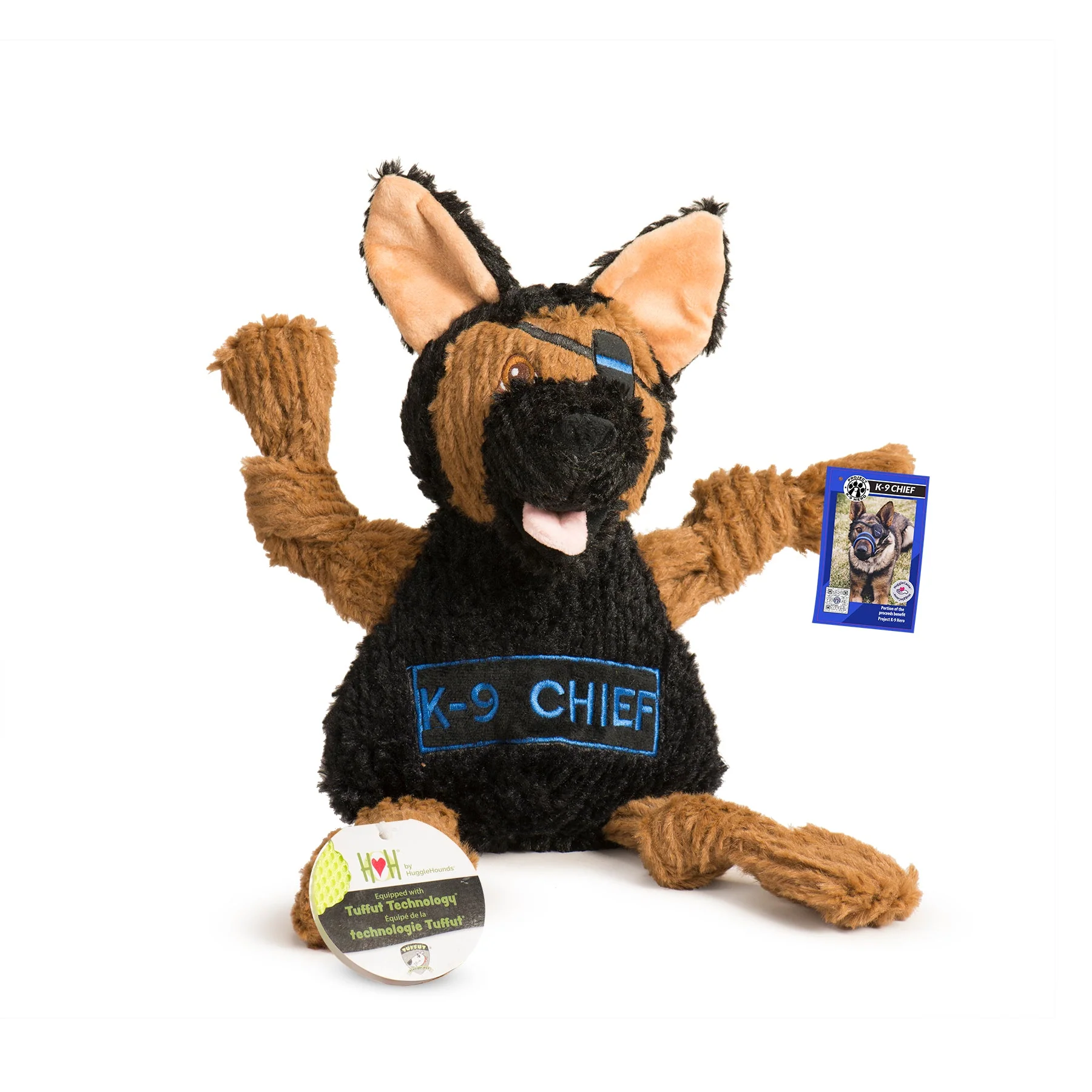 HuggleCause™, Project K-9 Hero, K-9 Chief Knottie® Plush Dog Toy, Large - Image 2
