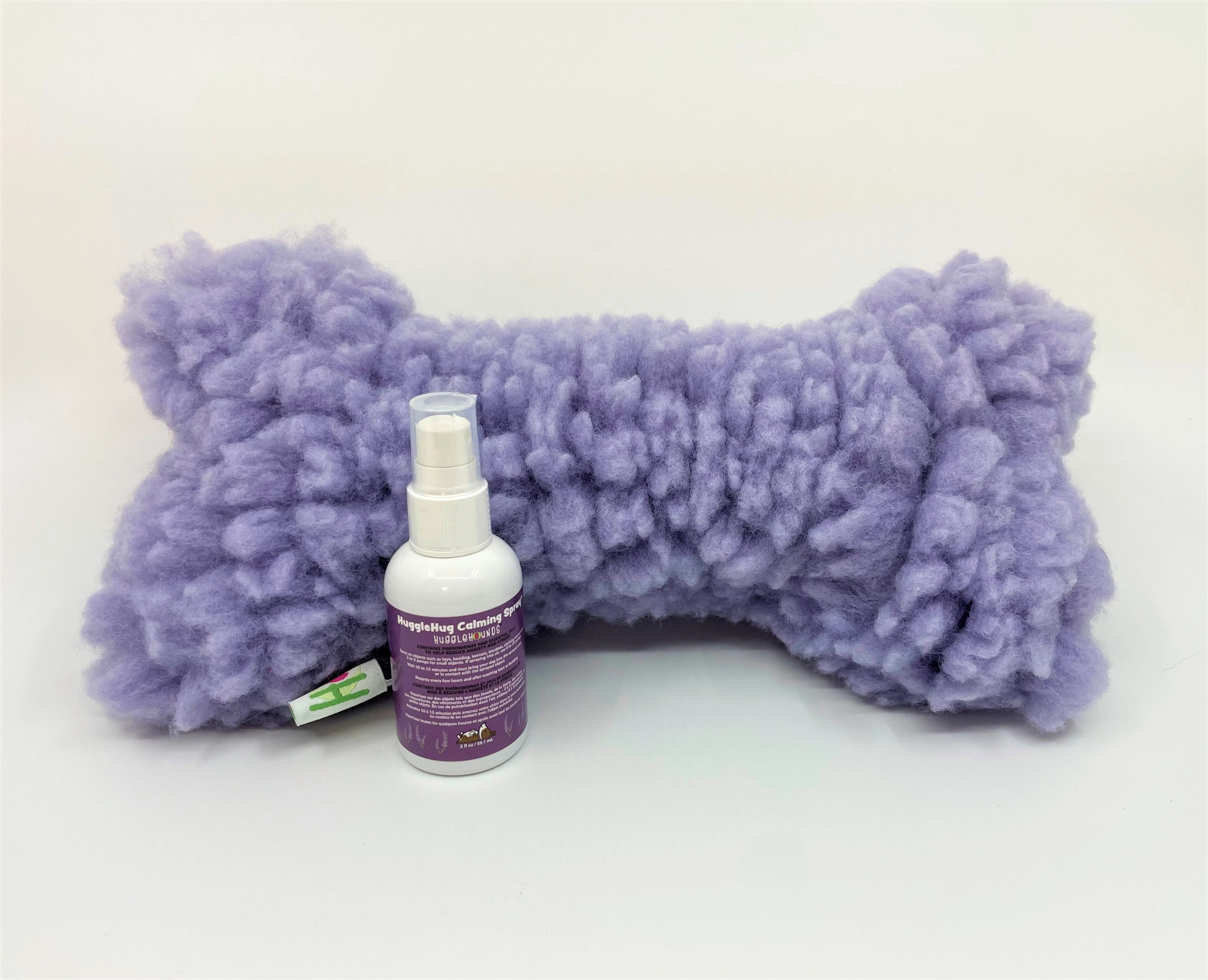 HuggleHug™ Lavender Bone & 2oz Calming Spray Dog Toy Set - Image 4