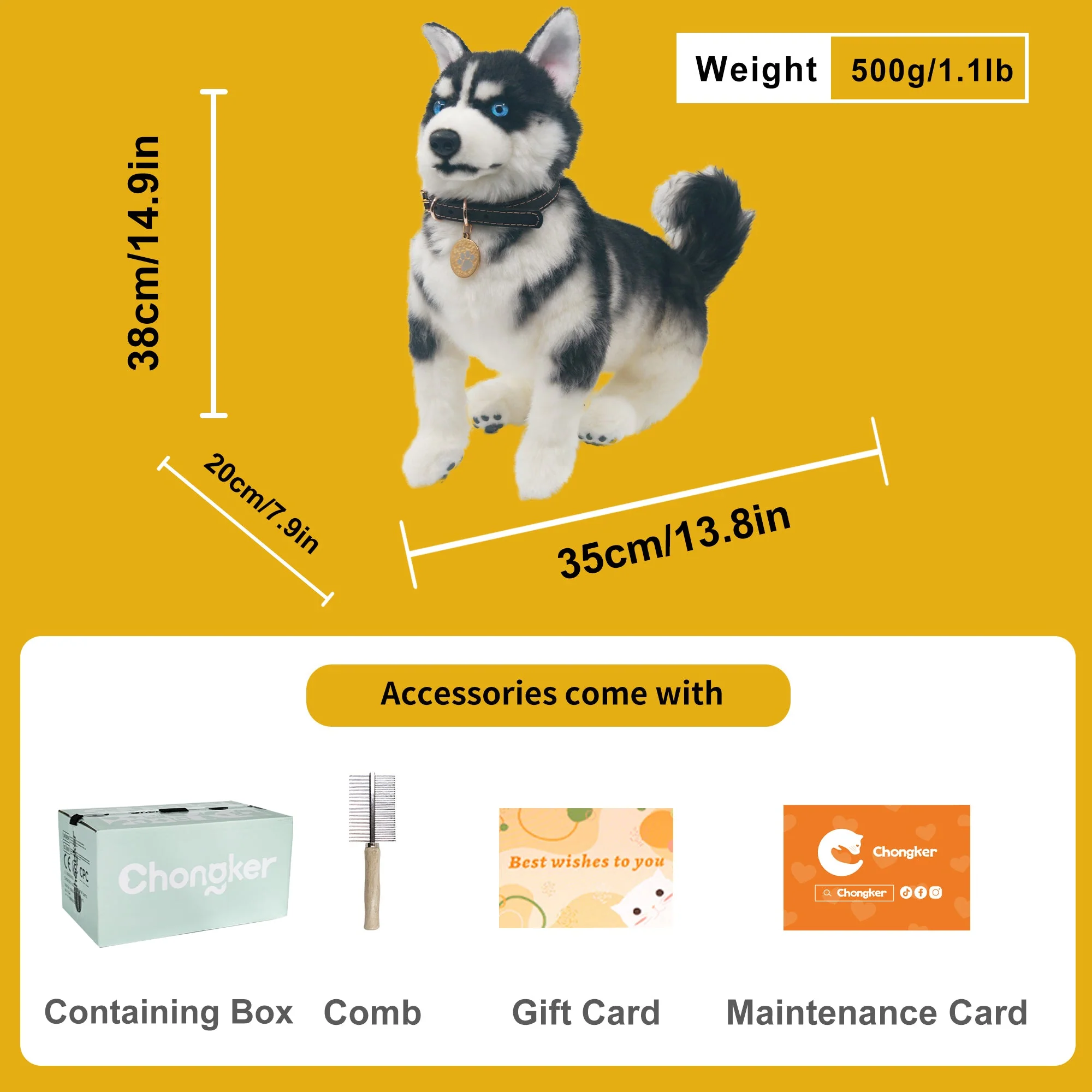 Husky Plush – Realistic Dog Toy Gift for Pet Lovers - Image 2