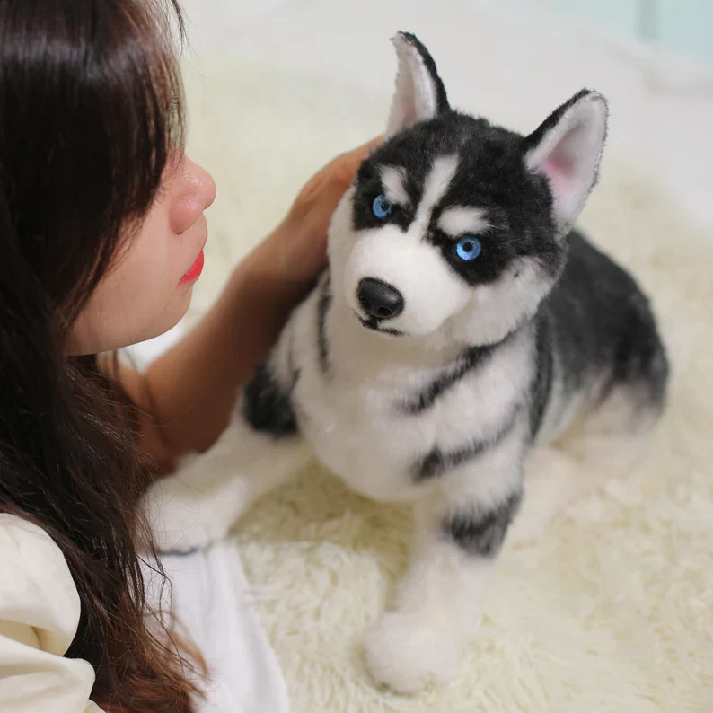 Husky Plush – Realistic Dog Toy Gift for Pet Lovers - Image 5