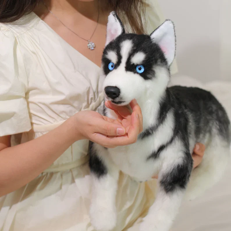 Husky Plush – Realistic Dog Toy Gift for Pet Lovers - Image 6
