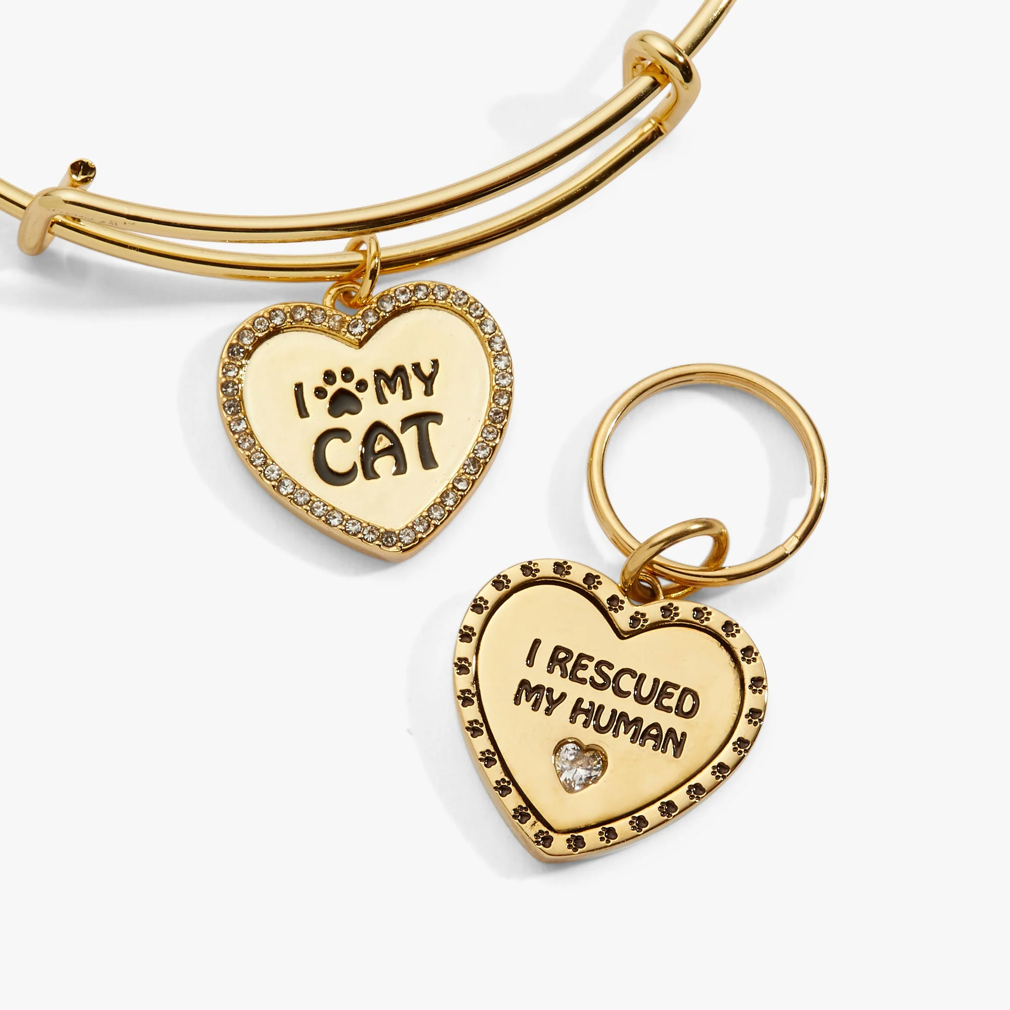 'I Love My Cat' Bangle & Pet Collar Charm Set of 2 - Image 3