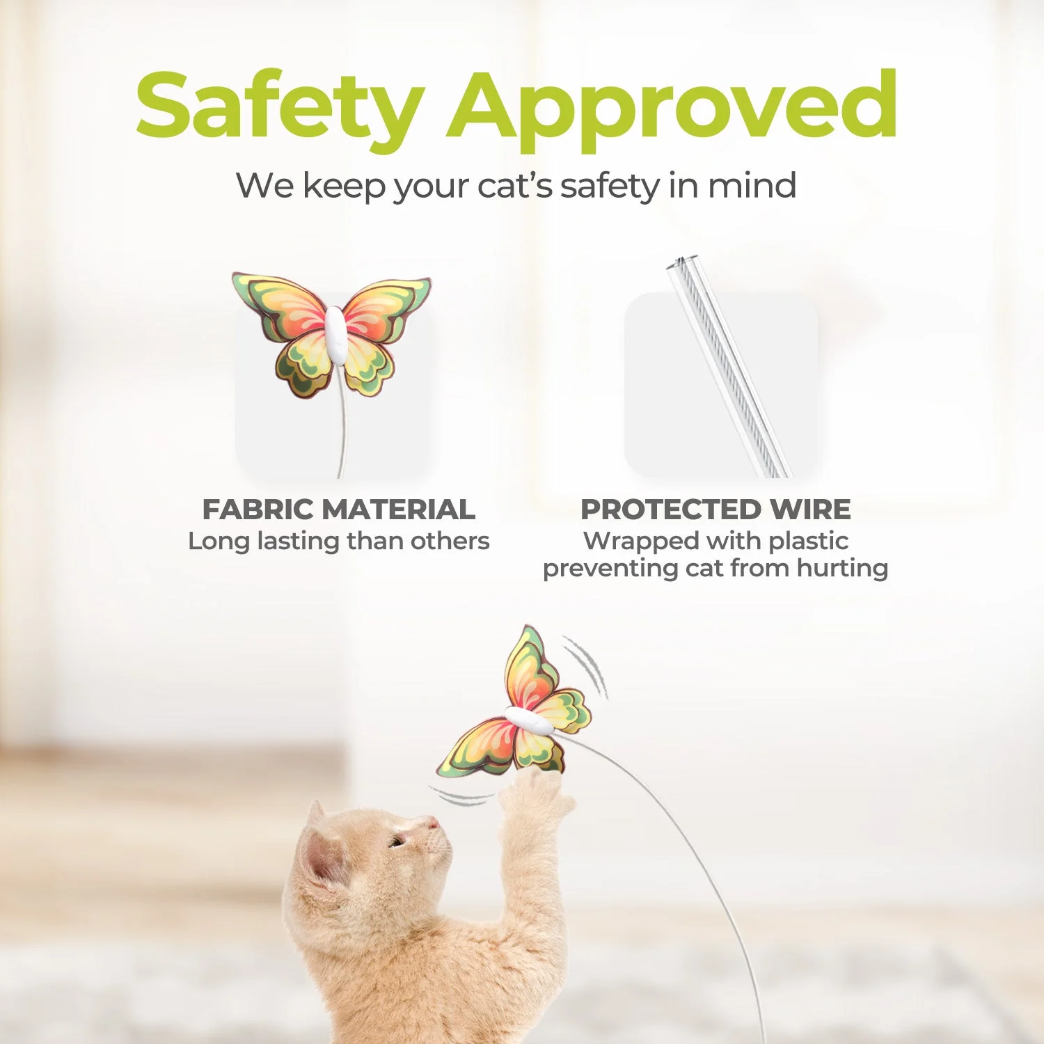 Interactive Flutter Bug Cat Toy with Motion-activated Hide-N-Seek - Image 7