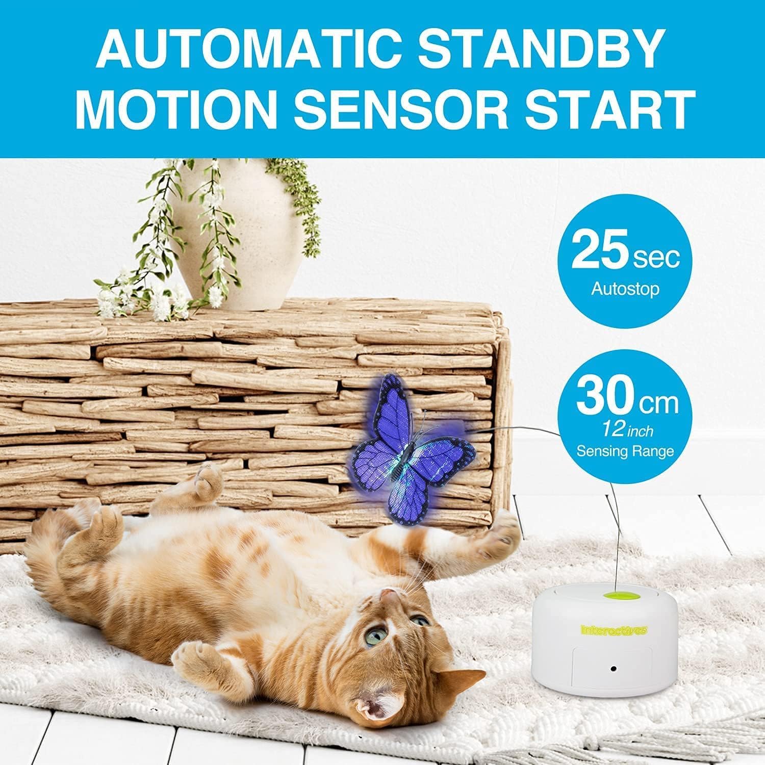 Interactives  - Motion Activate Cat Toys Butterfly Flutter Bug - Image 3