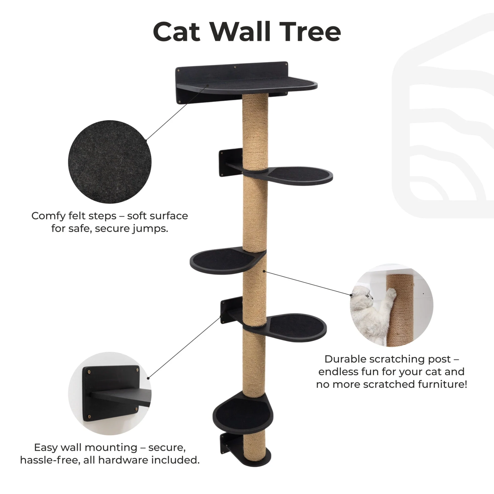 Large Cat Tree – Black - Image 7