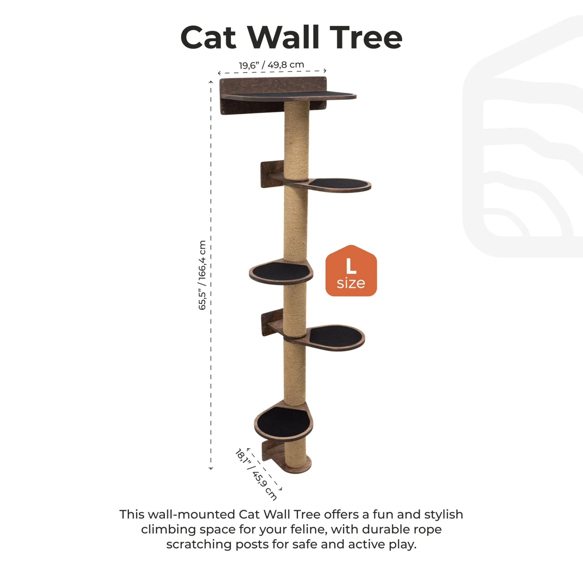 Large Cat Tree – Dark Walnut - Image 6