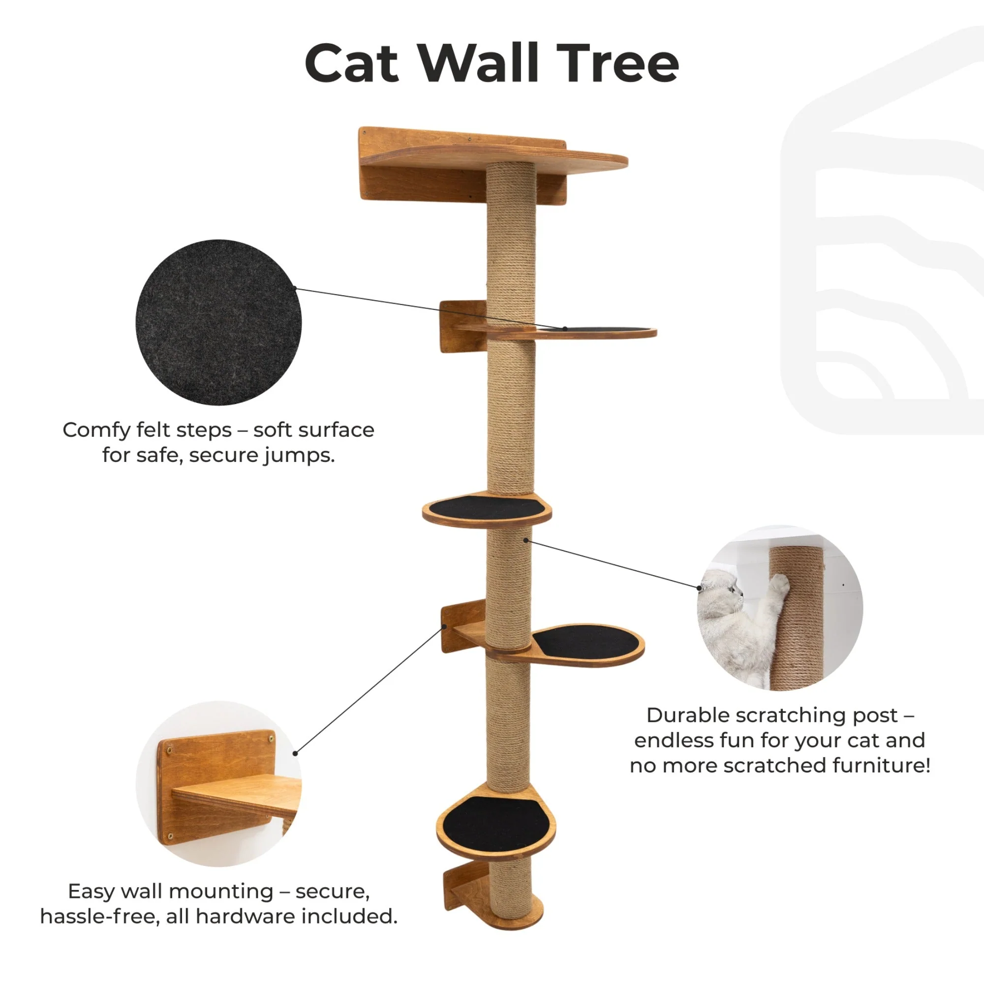 Large Cat Tree – Oak - Image 7