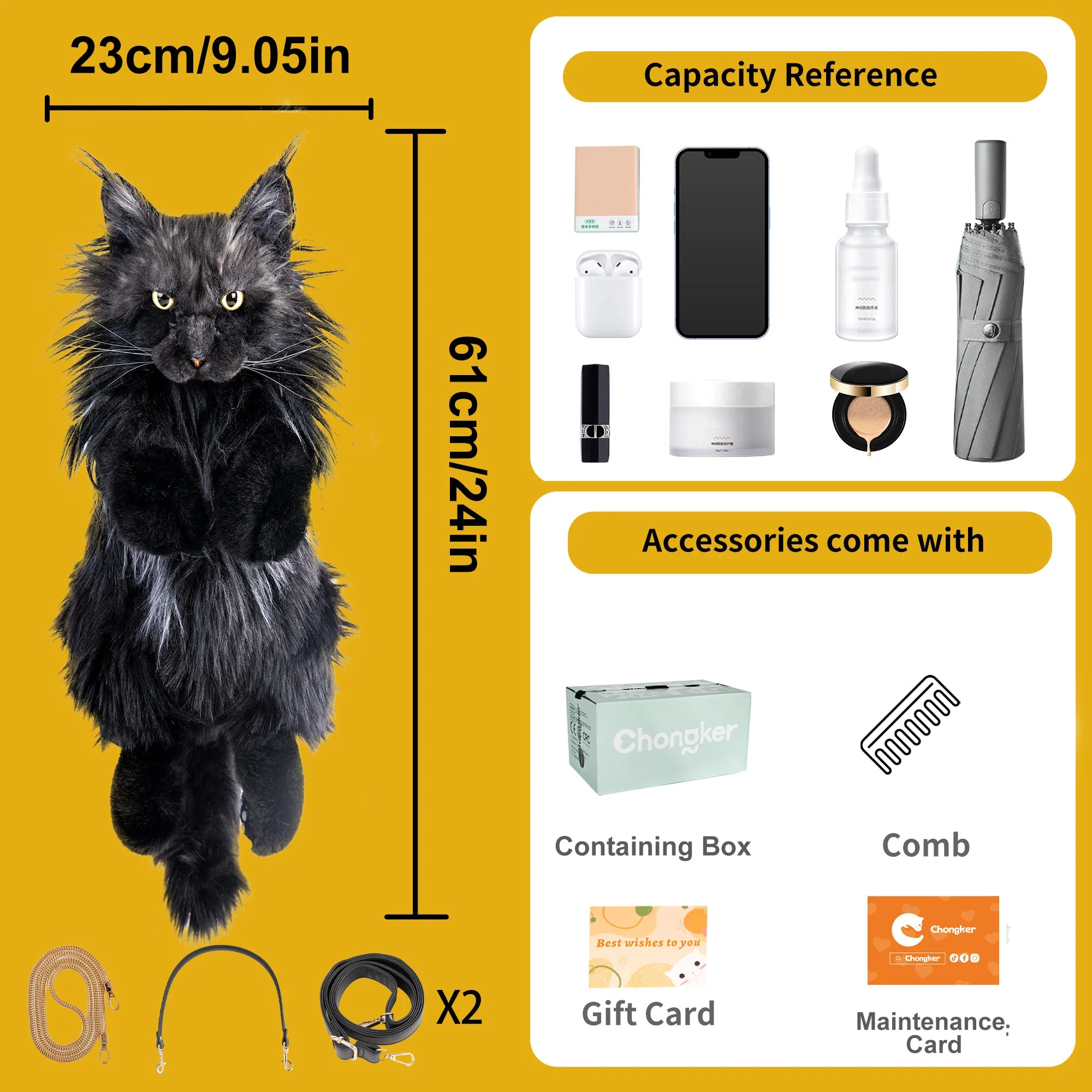 Maine Coon Cat Backpack – Realistic Cat Stylish Daypack - Image 5